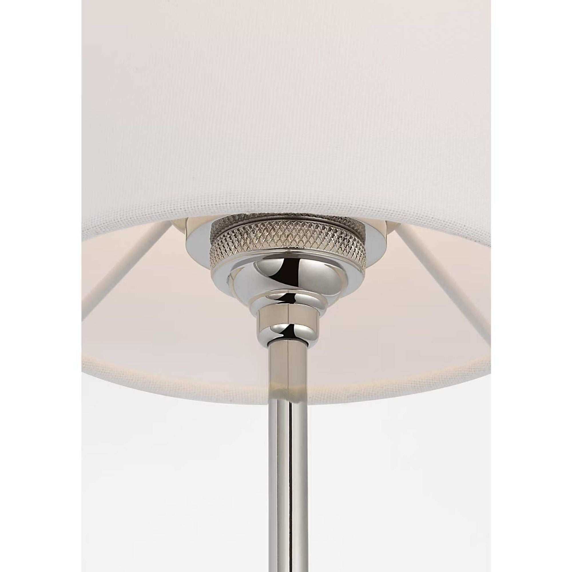 Thomas O'Brien Vendome 26" Single Cordless Sconce in Polished Nickel with Linen Shade W5.5" x H26.25" x E8.25"