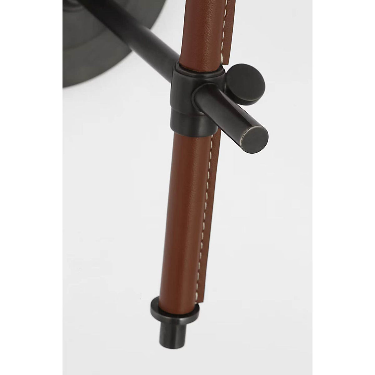 Thomas O'Brien Bryant Wrapped Sconce in Bronze and Saddle Leather with Saddle Leather Shade W5.5" x H14.5" x E8.75"