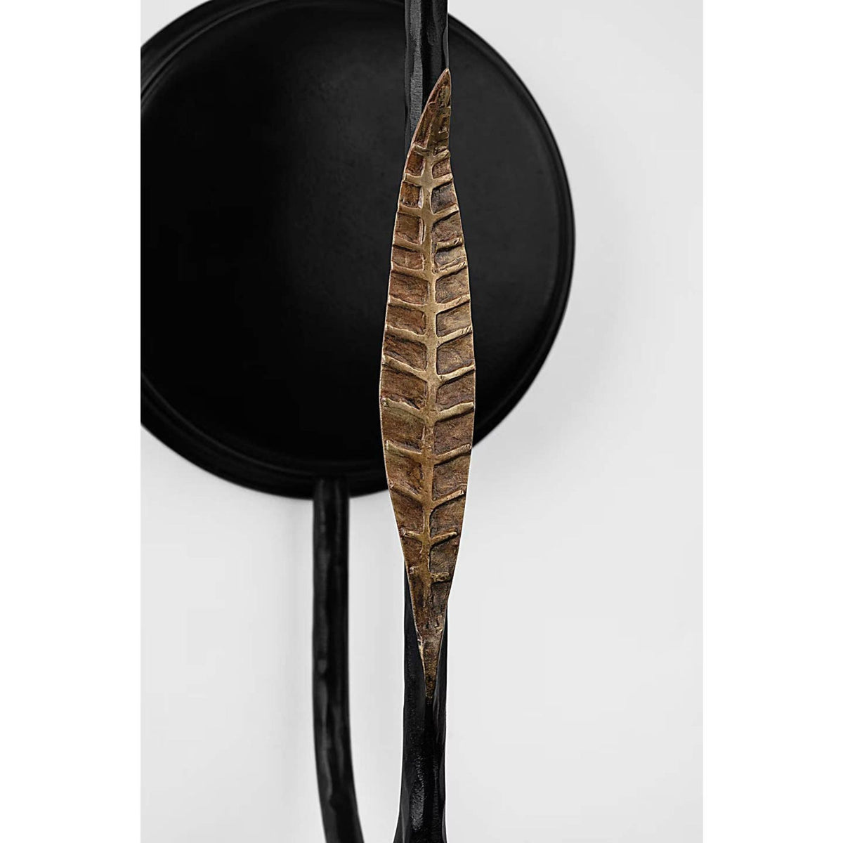 Thomas O'Brien Kairos 27" Tail Sconce in Aged Iron and Roman Bronze with Linen Shade W6.5" x H26.5" x E7.5"