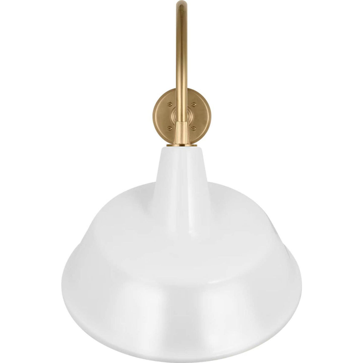Thomas O'Brien Academy 23" Flynn Barn Light in Hand-Rubbed Antique Brass with 16" White Tilted Bowers Shade W16" x H23" x E27.75"