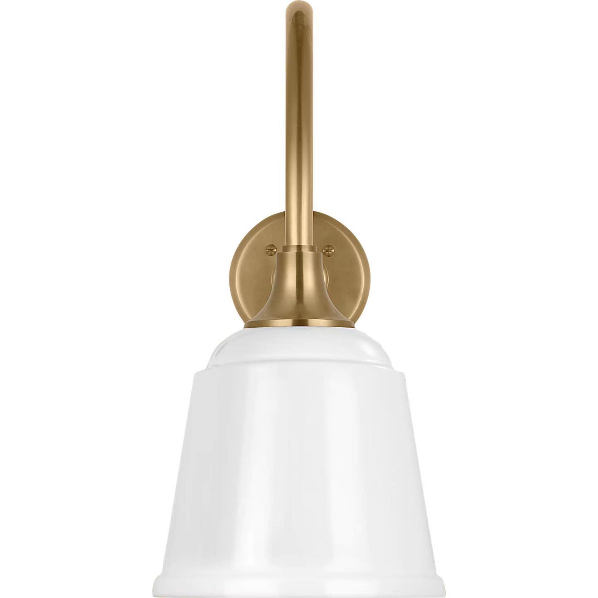 Thomas O'Brien Academy 23" Flynn Barn Light in Hand-Rubbed Antique Brass with 8" White Rockhouse Shade W8" x H18" x E26.5"