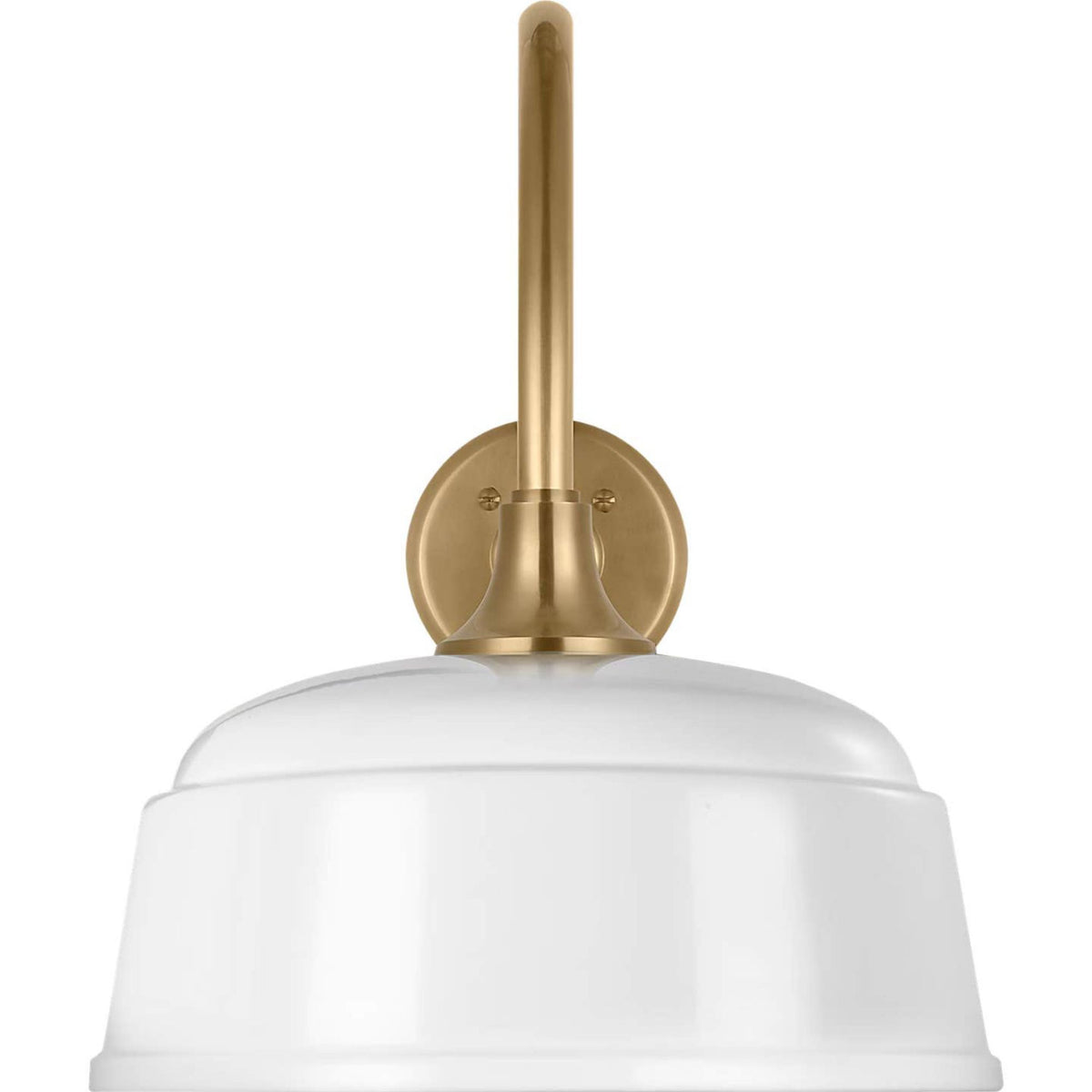 Thomas O'Brien Academy 23" Flynn Barn Light in Hand-Rubbed Antique Brass with 12.5" White Rockhouse Shade W12.5" x H16.5" x E28.75"