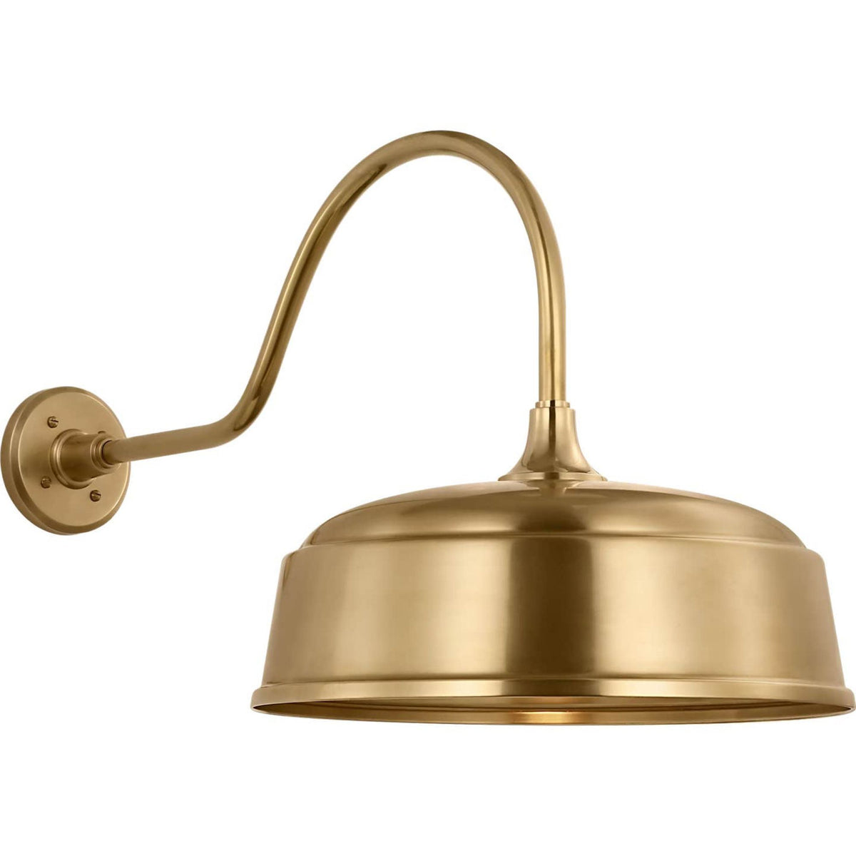 Thomas O'Brien Academy 23" Flynn Barn Light in Hand-Rubbed Antique Brass with 16" Rockhouse Shade W16" x H16.5" x E30.5"