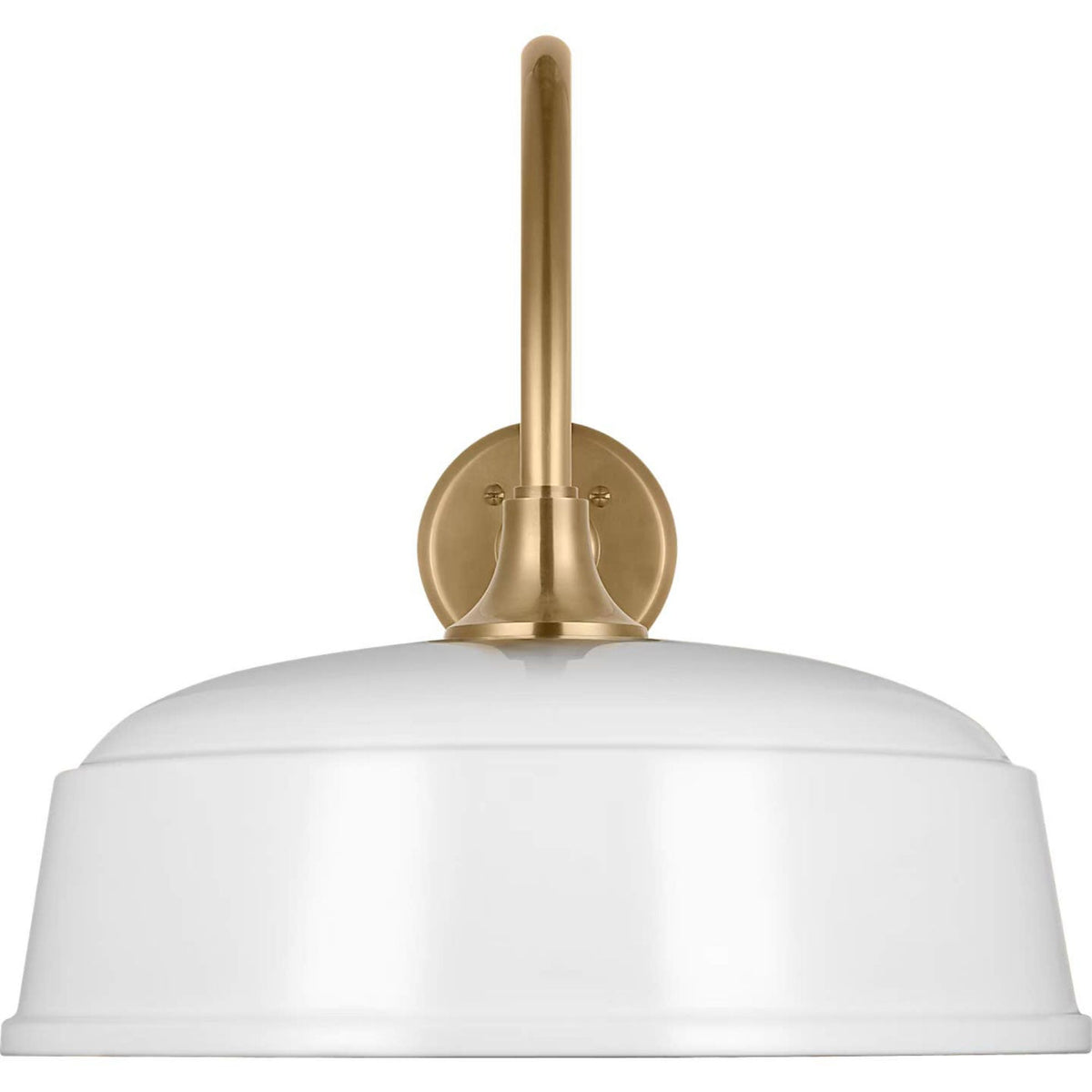 Thomas O'Brien Academy 23" Flynn Barn Light in Hand-Rubbed Antique Brass with 16" White Rockhouse Shade W16" x H16.5" x E30.5"