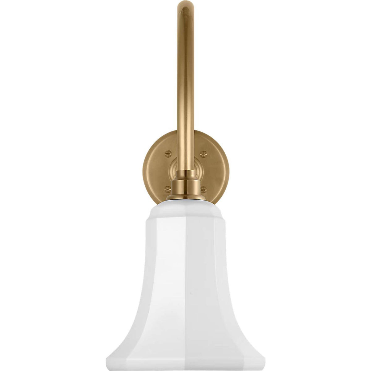 Thomas O'Brien Academy 23" Flynn Barn Light in Hand-Rubbed Antique Brass with 7.5" White Savannah Shade W7.5" x H18.5" x E26.25"