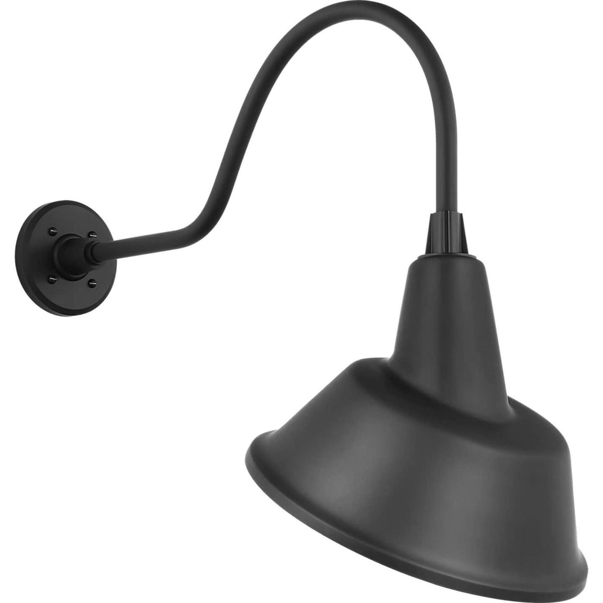 Thomas O'Brien Academy 23" Flynn Barn Light in Matte Black with 12.5" Tilted Bowers Shade W12.5" x H22" x E26.25"