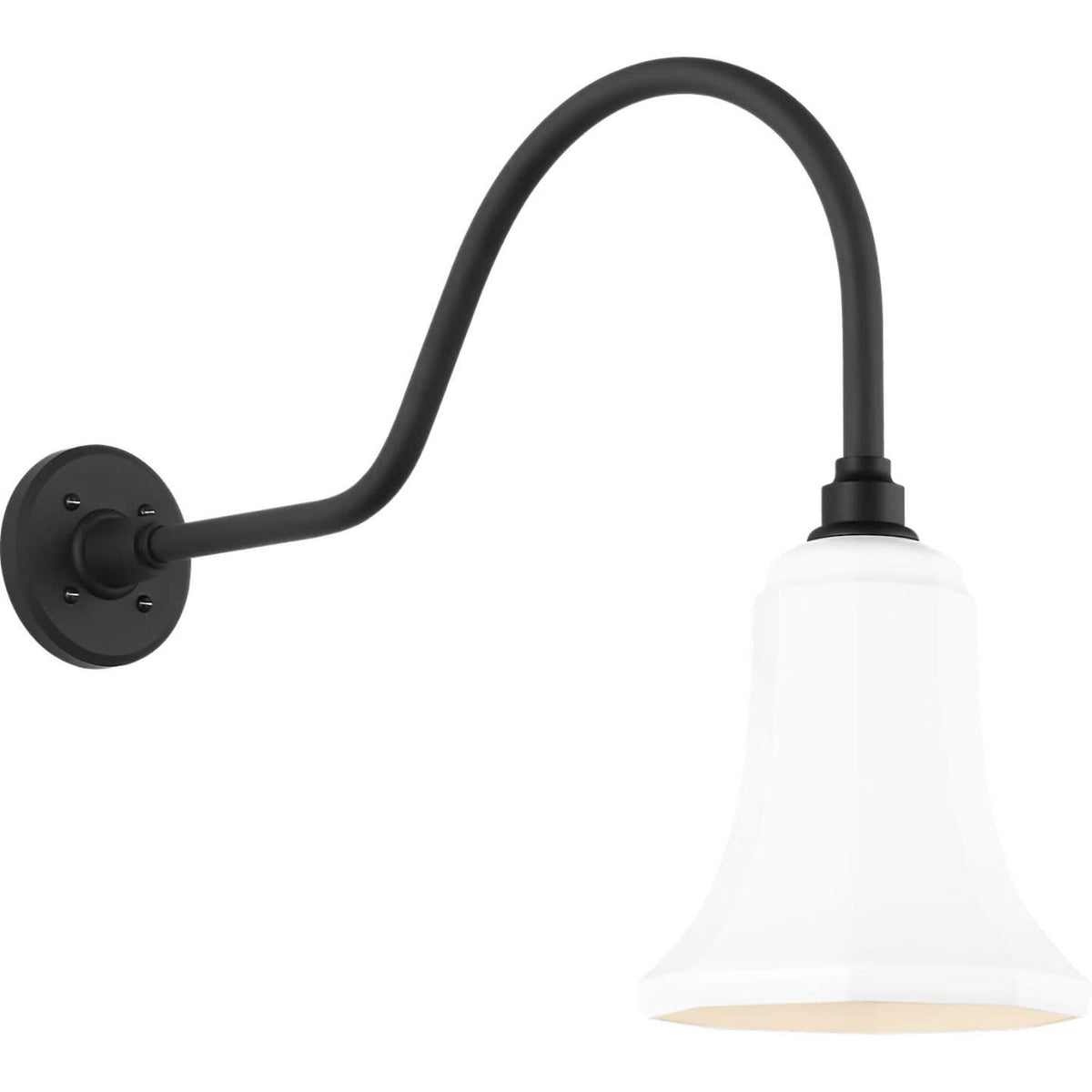 Thomas O'Brien Academy 23" Flynn Barn Light in Matte Black with 7.5" White Savannah Shade W7.5" x H18.5" x E26.25"