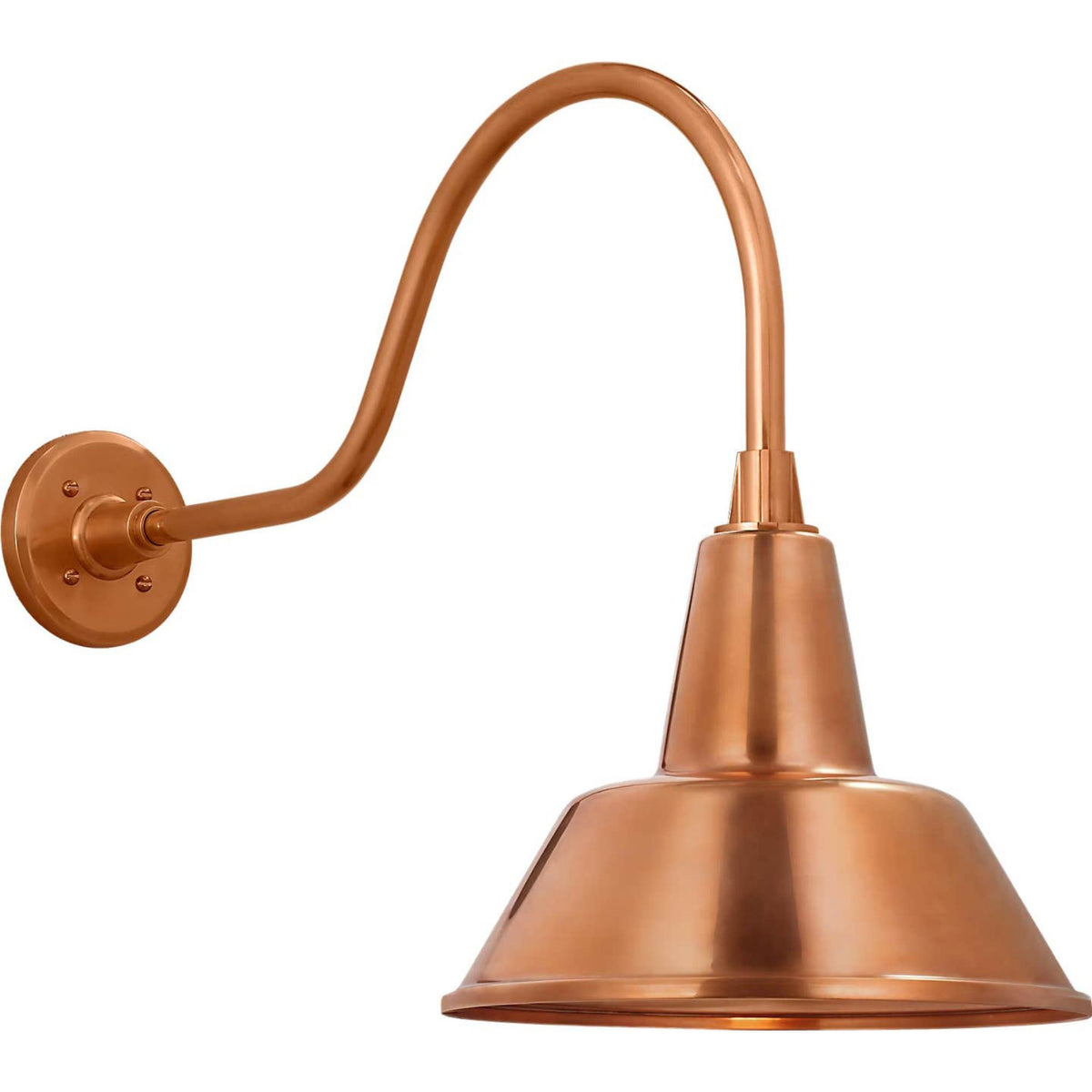 Thomas O'Brien Academy 23" Flynn Barn Light in Soft Copper with 12.5" Bowers Shade W12.5" x H19" x E28.75"
