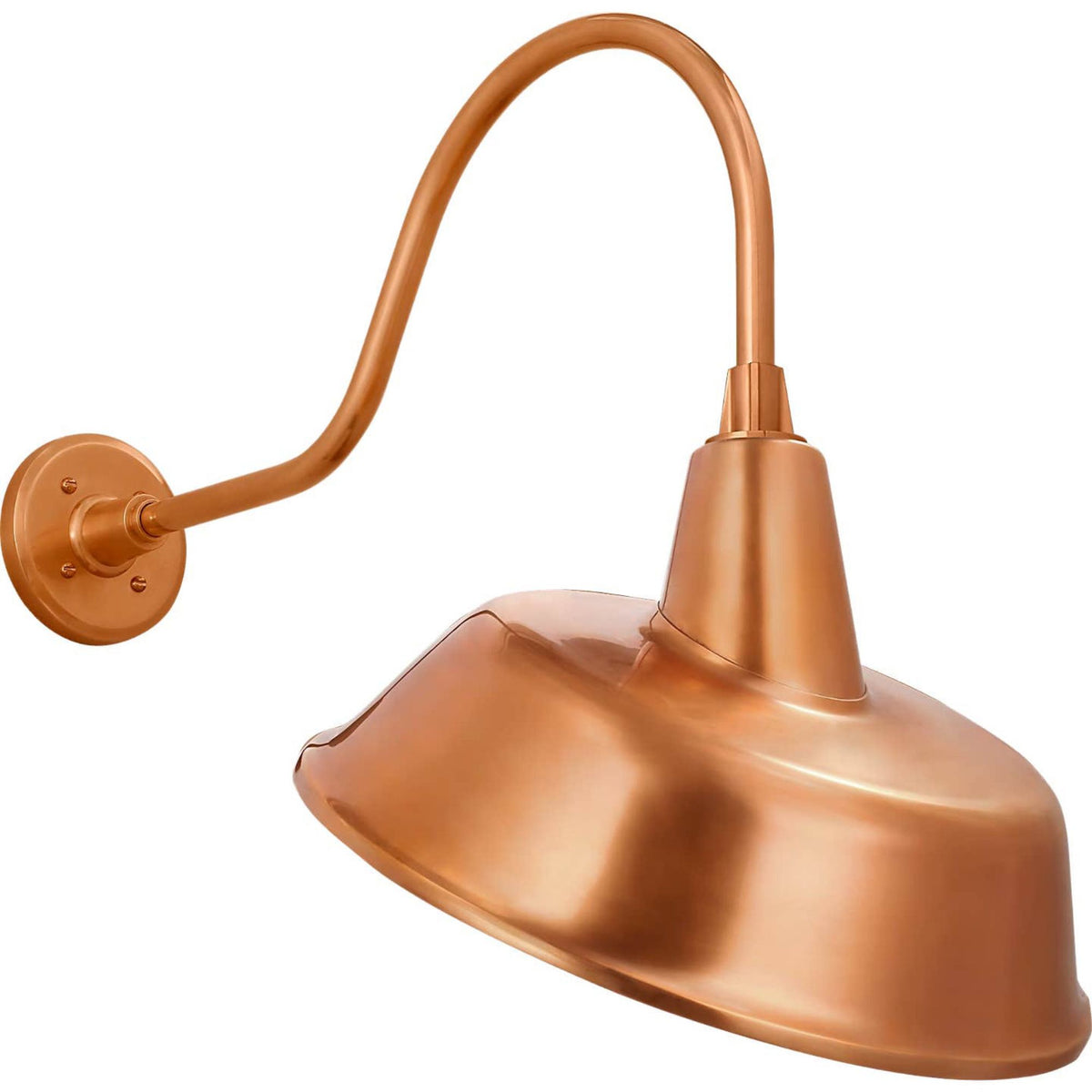 Thomas O'Brien Academy 23" Flynn Barn Light in Soft Copper with 16" Tilted Bowers Shade W16" x H23" x E27.75"