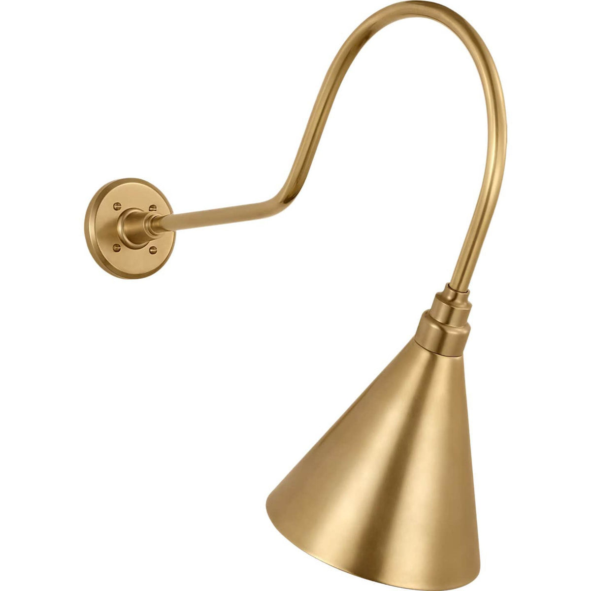 Thomas O'Brien Academy 26" Angled Flynn Barn Light in Hand-Rubbed Antique Brass with 9" Conical Savannah Shade W9" x H23.25" x E26"