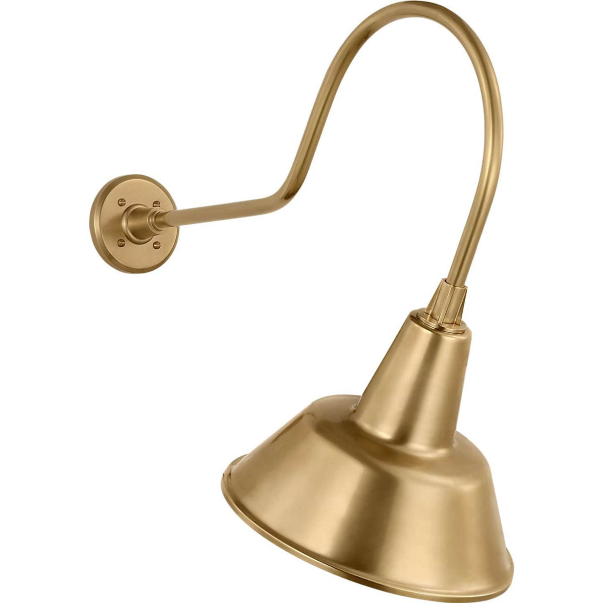 Thomas O'Brien Academy 26" Angled Flynn Barn Light in Hand-Rubbed Antique Brass with 12.5" Bowers Shade W12.5" x H24" x E26"
