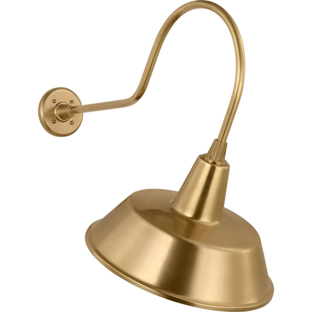 Thomas O'Brien Academy 26" Angled Flynn Barn Light in Hand-Rubbed Antique Brass with 16" Bowers Shade W16" x H25" x E26"