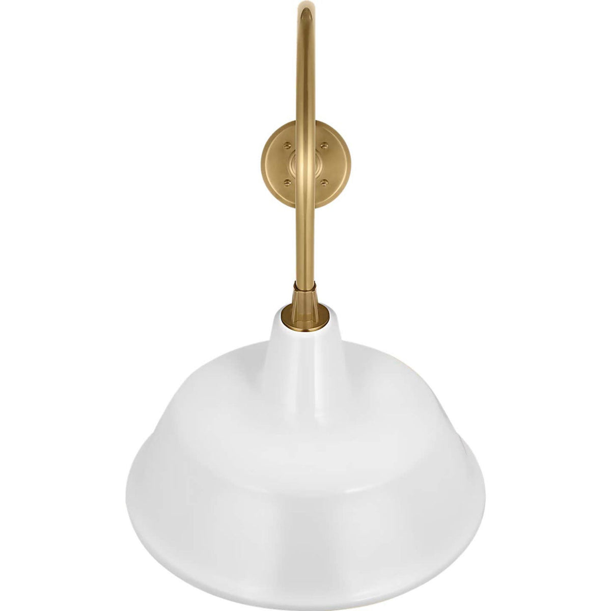 Thomas O'Brien Academy 26" Angled Flynn Barn Light in Hand-Rubbed Antique Brass with 16" White Bowers Shade W16" x H25" x E26"