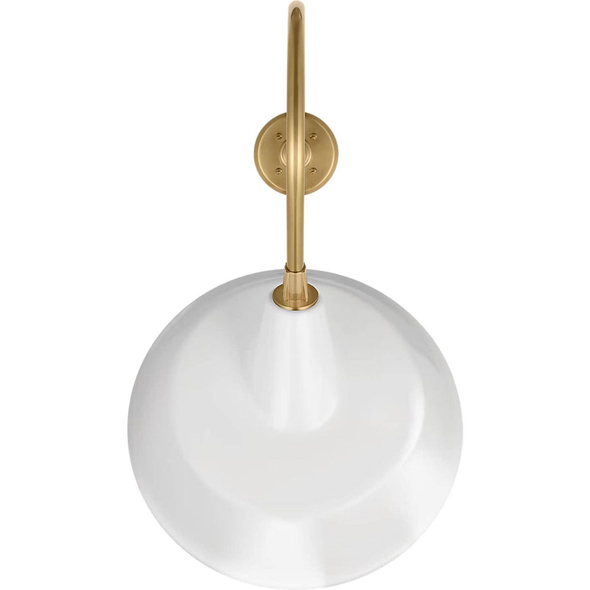Thomas O'Brien Academy 26" Angled Flynn Barn Light in Hand-Rubbed Antique Brass with 16" White Tilted Bowers Shade W16" x H26.75" x E26"