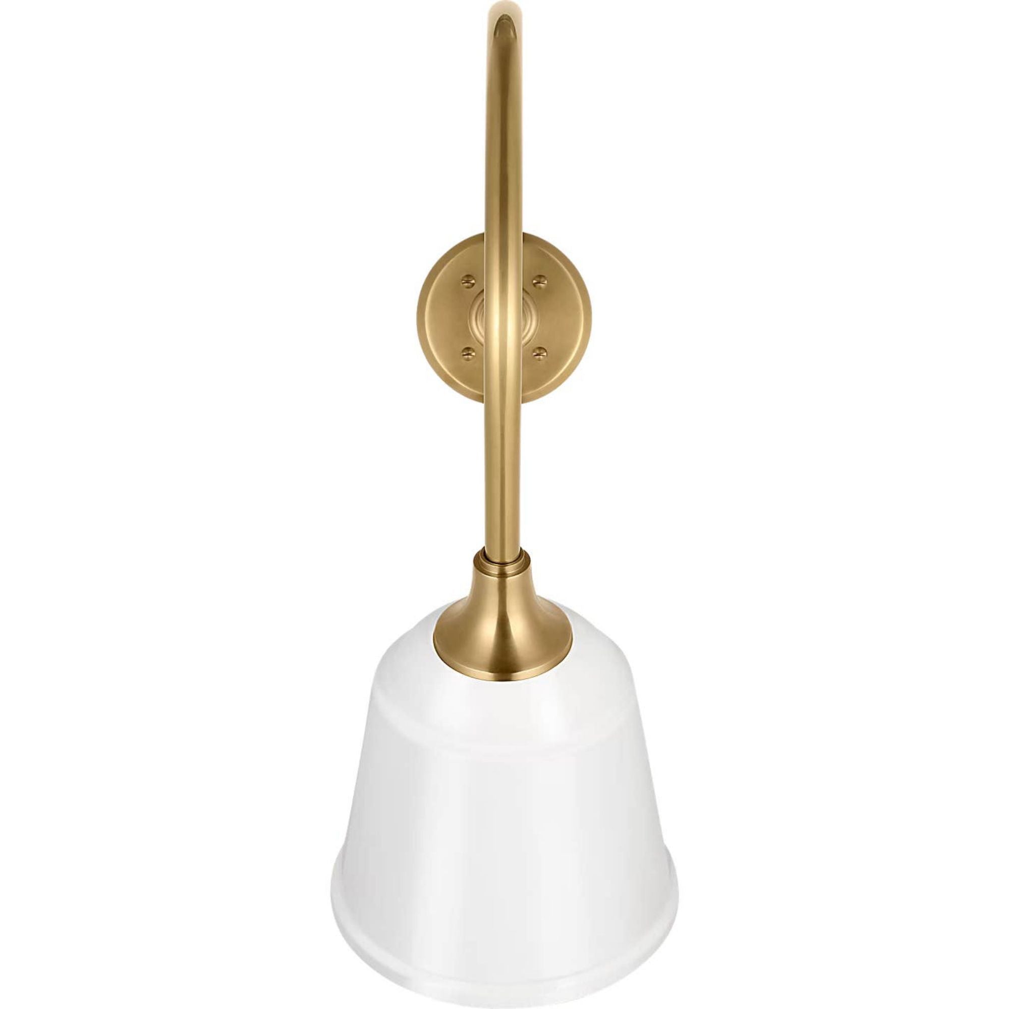 Thomas O'Brien Academy 26" Angled Flynn Barn Light in Hand-Rubbed Antique Brass with 8" White Rockhouse Shade W8" x H22" x E26"