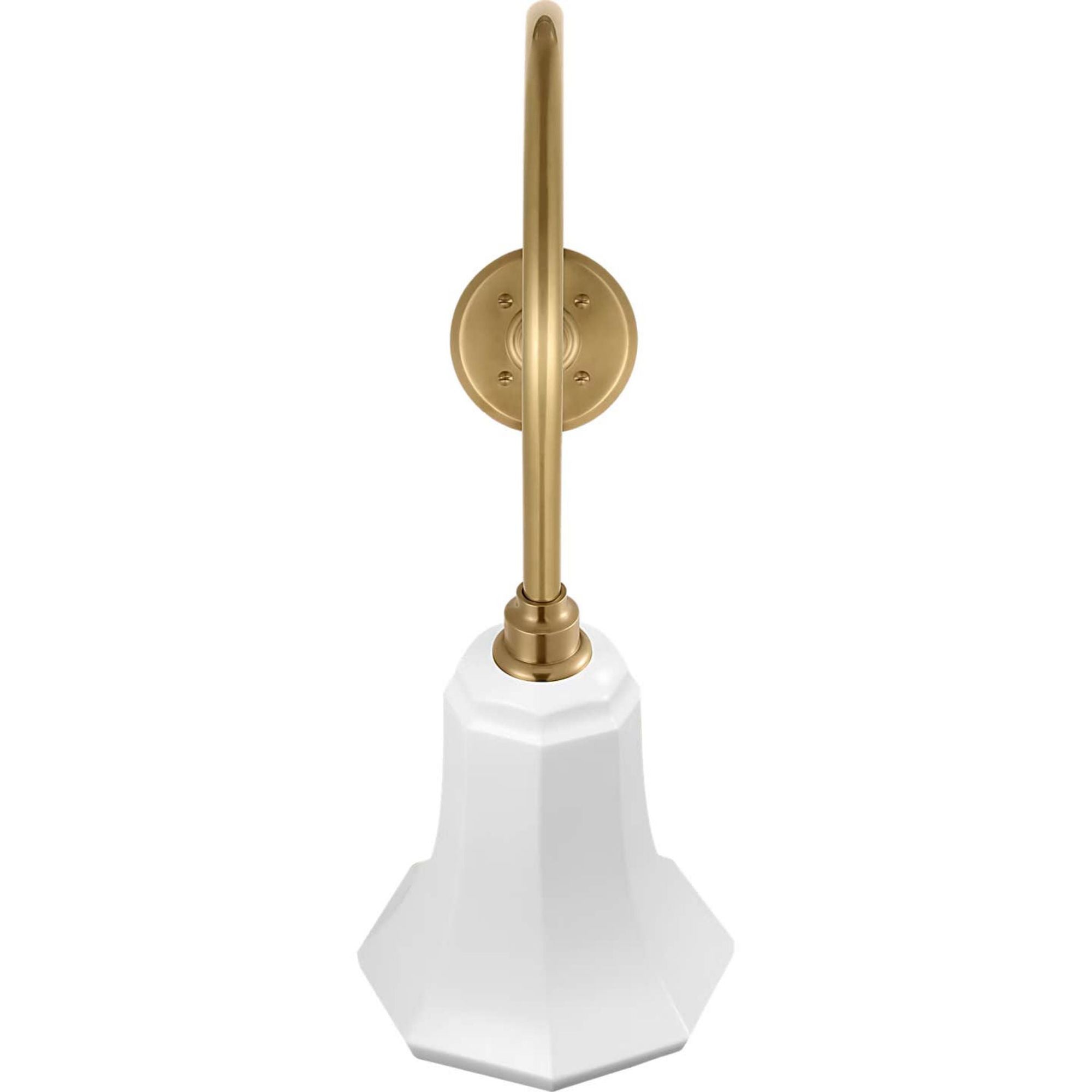 Thomas O'Brien Academy 26" Angled Flynn Barn Light in Hand-Rubbed Antique Brass with 7.5" White Savannah Shade W7.5" x H22.25" x E26"
