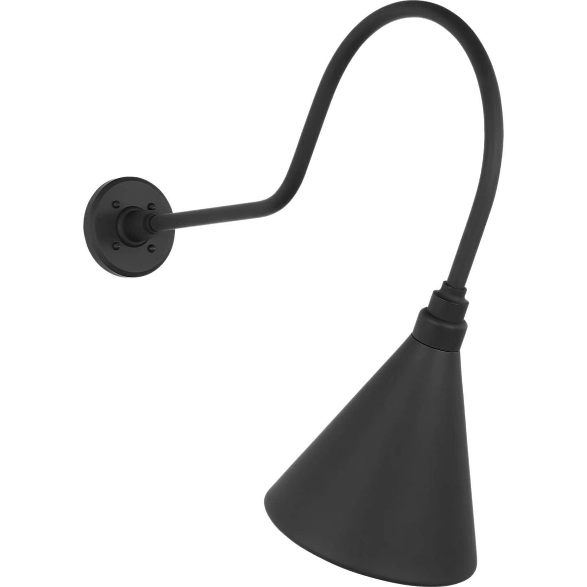 Thomas O'Brien Academy 26" Angled Flynn Barn Light in Matte Black with 9" Conical Savannah Shade W9" x H23.25" x E26"