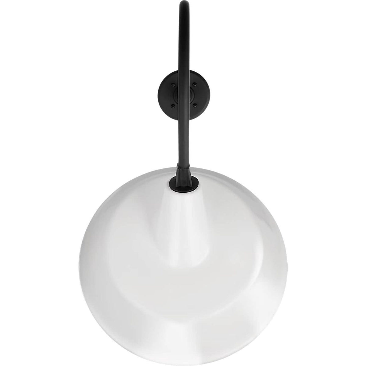 Thomas O'Brien Academy 26" Angled Flynn Barn Light in Matte Black with 16" White Tilted Bowers Shade W16" x H26.75" x E26"