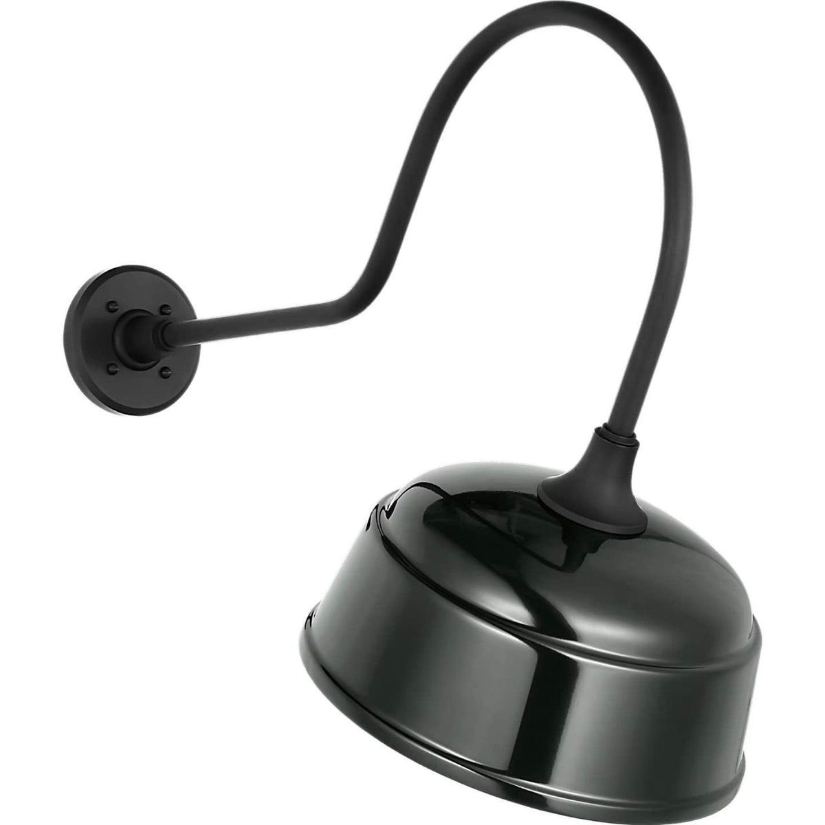 Thomas O'Brien Academy 26" Angled Flynn Barn Light in Matte Black with 12.5" Green Rockhouse Shade W12.5" x H22" x E26"