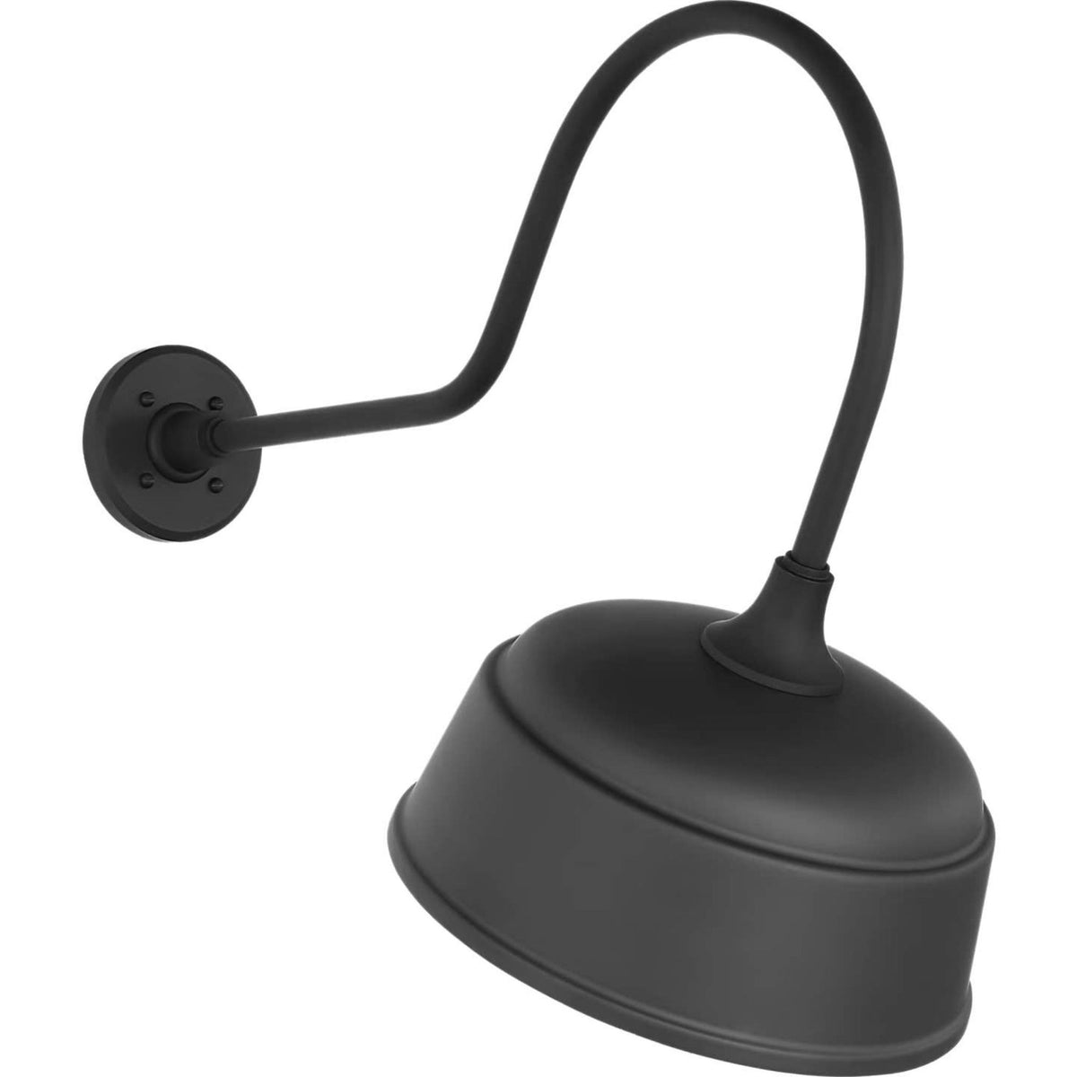 Thomas O'Brien Academy 26" Angled Flynn Barn Light in Matte Black with 12.5" Rockhouse Shade W12.5" x H22" x E26"