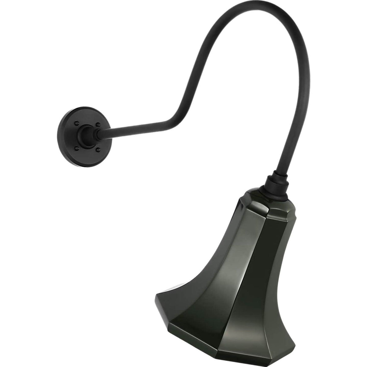 Thomas O'Brien Academy 26" Angled Flynn Barn Light in Matte Black with 9.25" Green Savannah Shade W9.25" x H24.25" x E26"