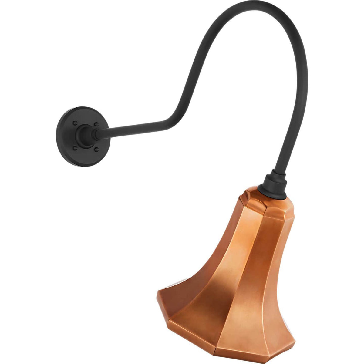 Thomas O'Brien Academy 26" Angled Flynn Barn Light in Matte Black with 9.25" Soft Copper Savannah Shade W9.25" x H24.25" x E26"