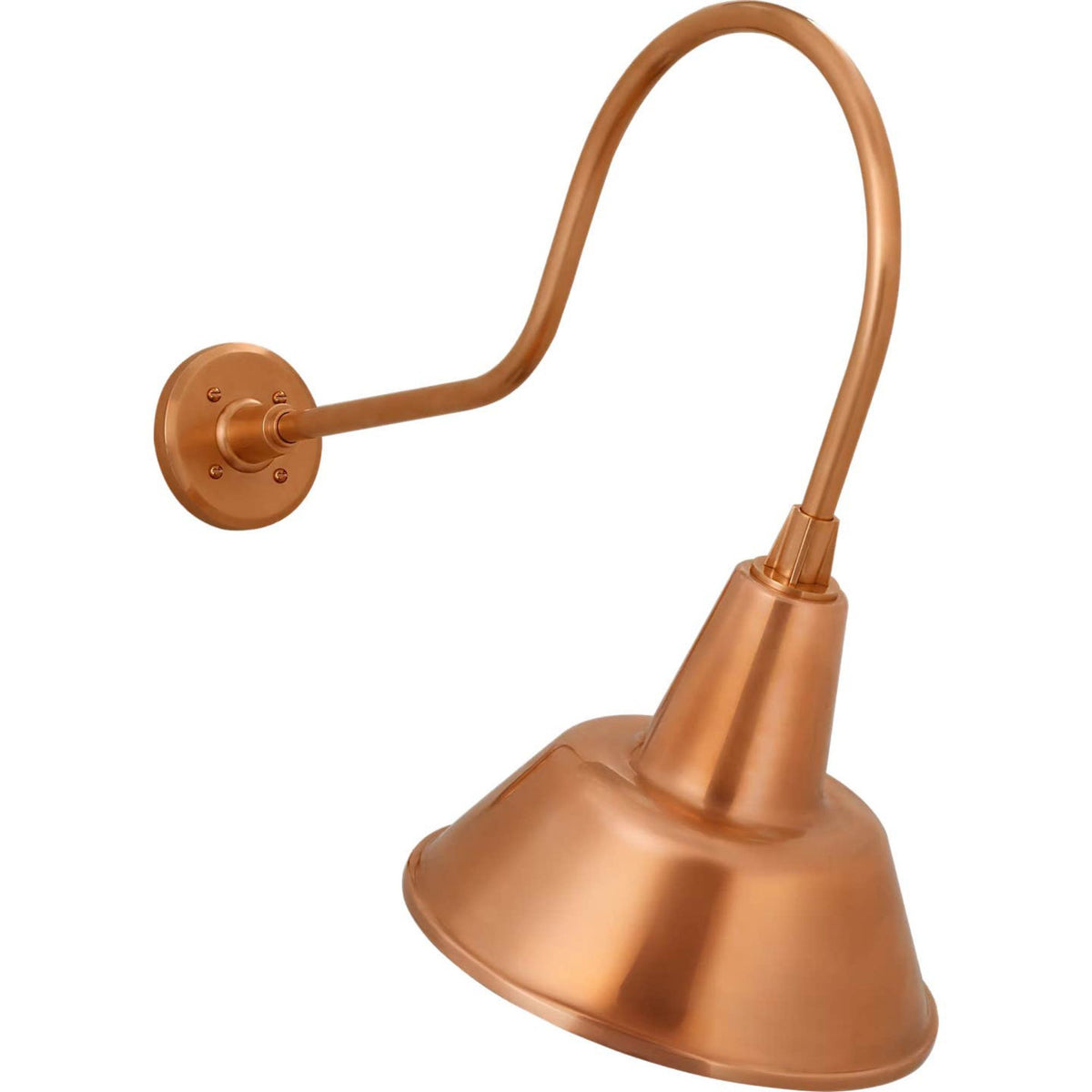 Thomas O'Brien Academy 26" Angled Flynn Barn Light in Soft Copper with 12.5" Bowers Shade W12.5" x H24" x E26"