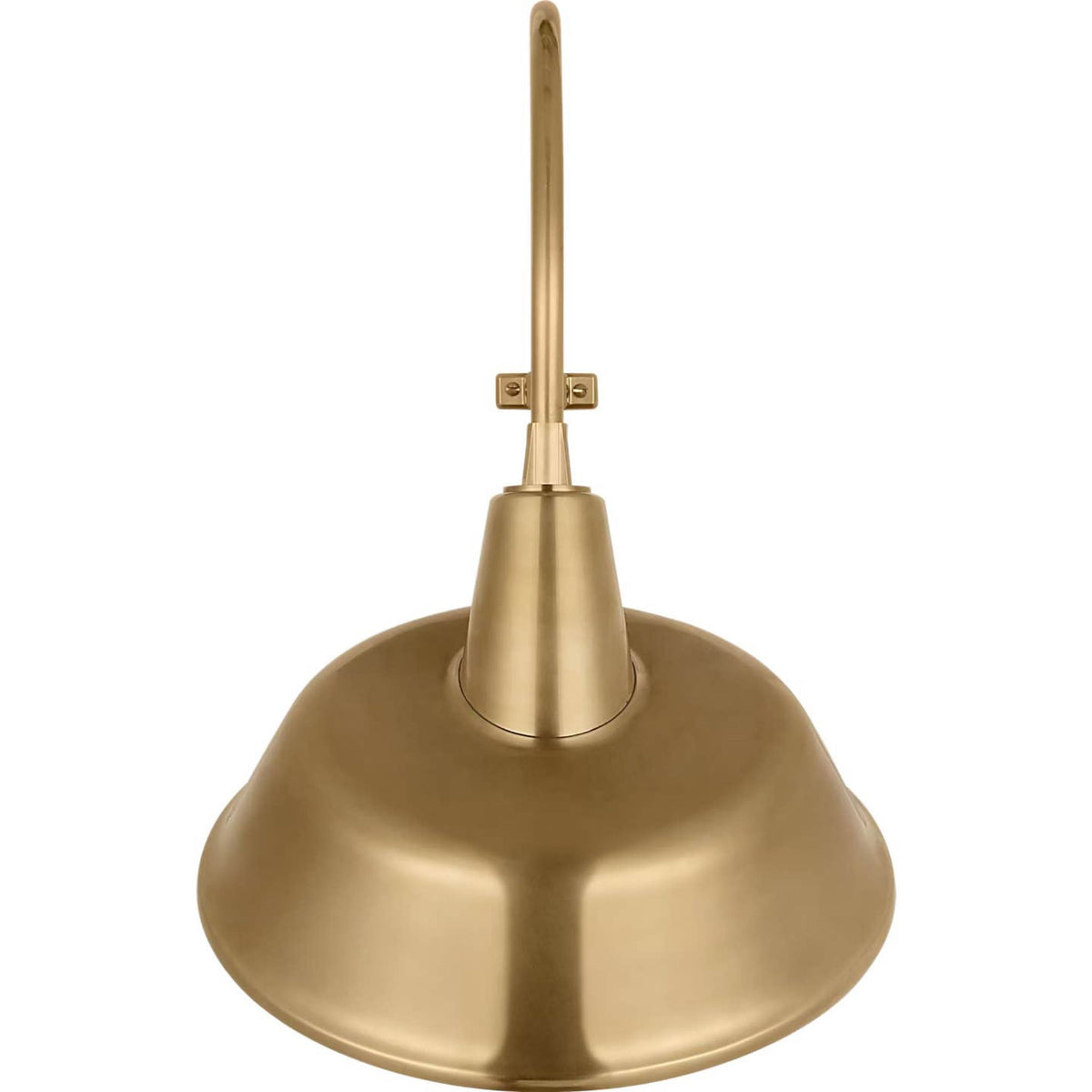 Thomas O'Brien Academy 15" Larrabee Barn Light in Hand-Rubbed Antique Brass with 16" Tilted Bowers Shade W16" x H24.25" x E19.75"