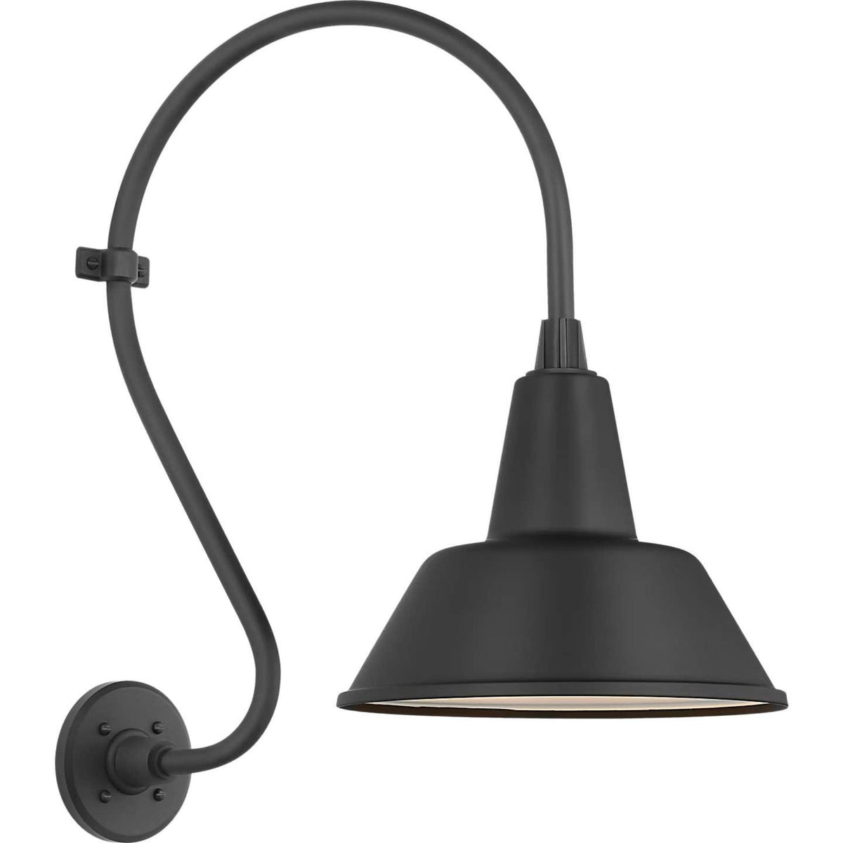 Thomas O'Brien Academy 15" Larrabee Barn Light in Matte Black with 12.5" Bowers Shade W12.5" x H24" x E21"