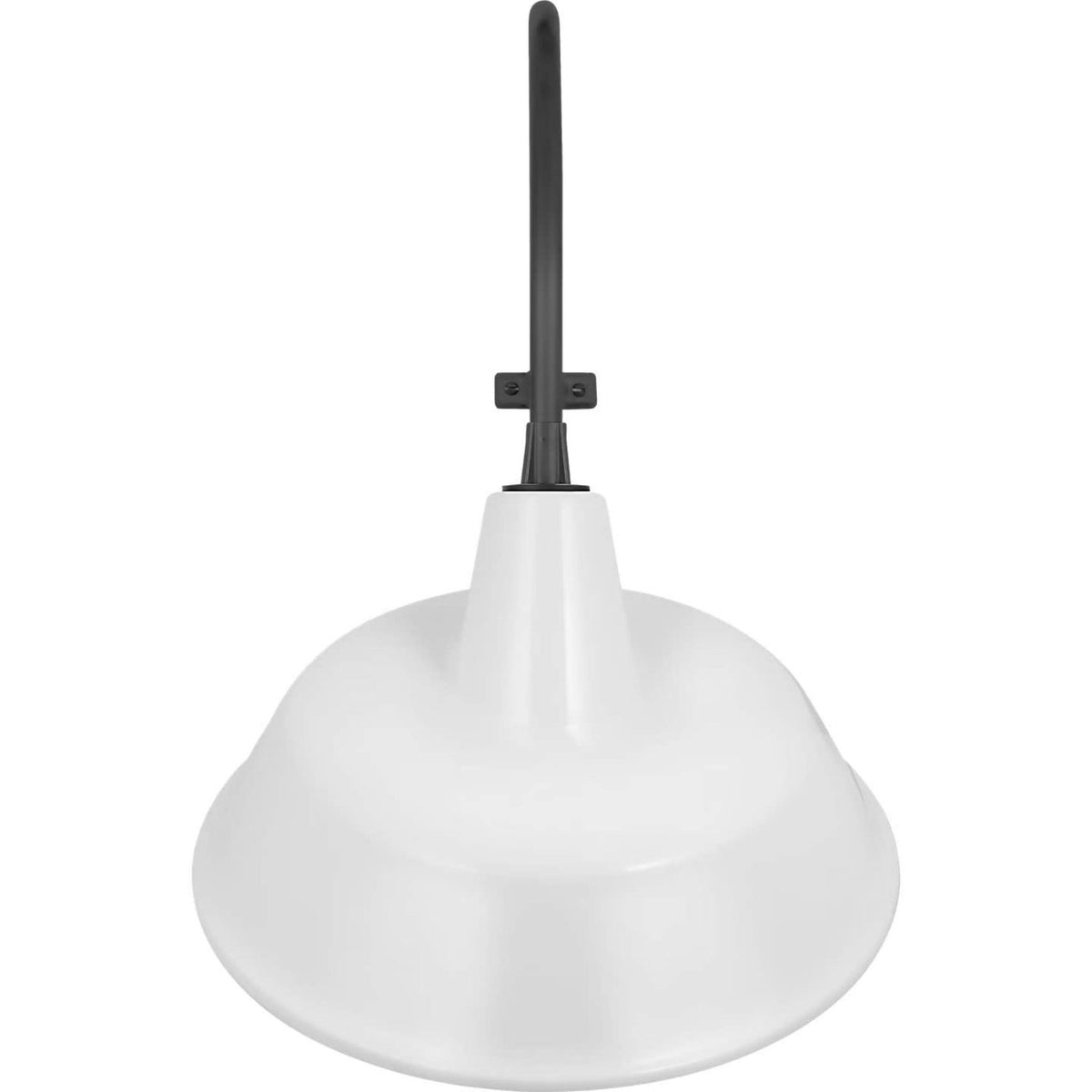 Thomas O'Brien Academy 15" Larrabee Barn Light in Matte Black with 16" White Tilted Bowers Shade W16" x H24.25" x E19.75"