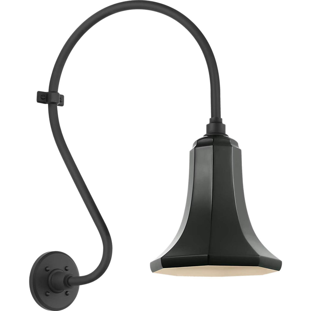 Thomas O'Brien Academy 15" Larrabee Barn Light in Matte Black with 9.25" Green Savannah Shade W9.25" x H24" x E19.25"
