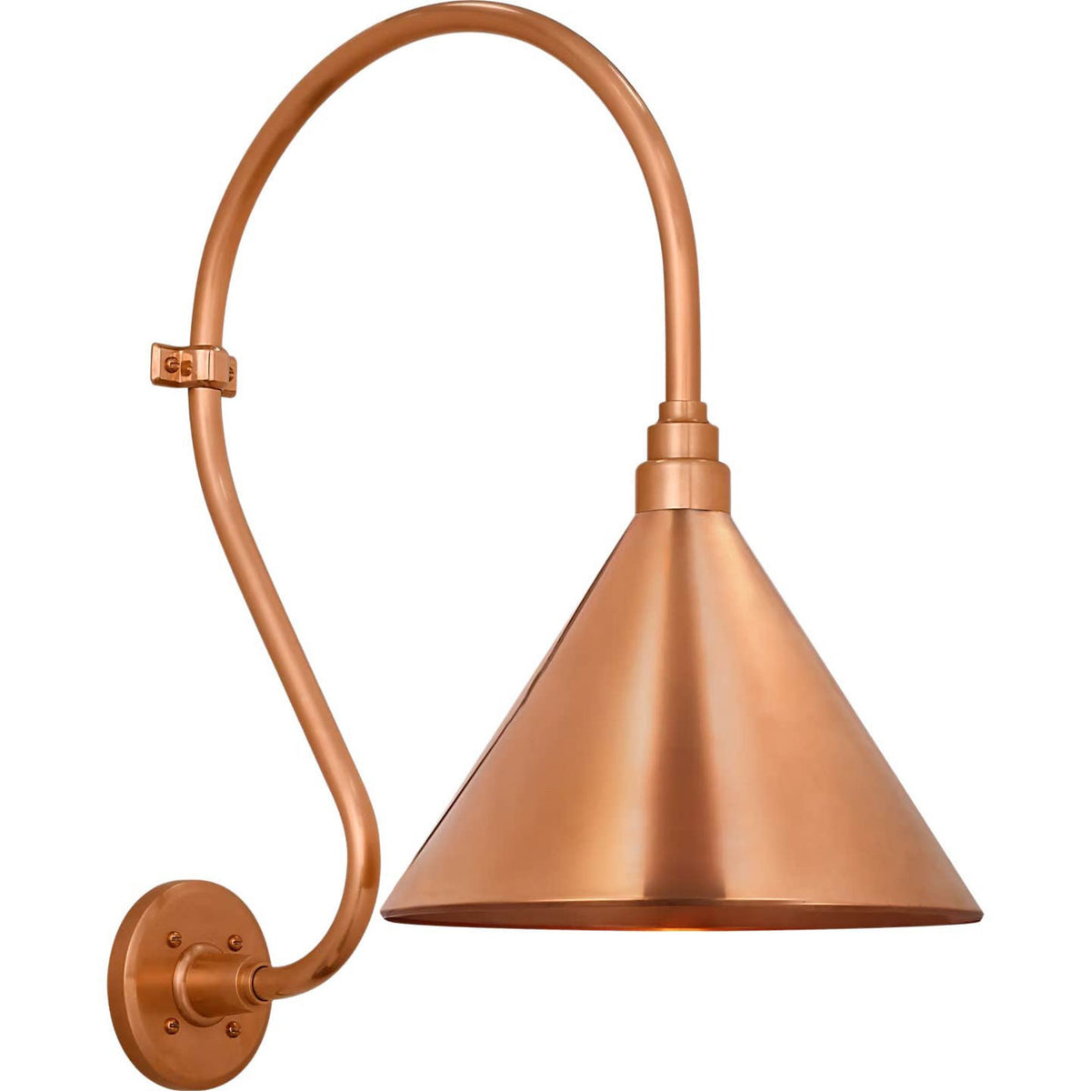 Thomas O'Brien Academy 15" Larrabee Barn Light in Soft Copper with 12.5" Conical Savannah Shade W12.5" x H24" x E21"