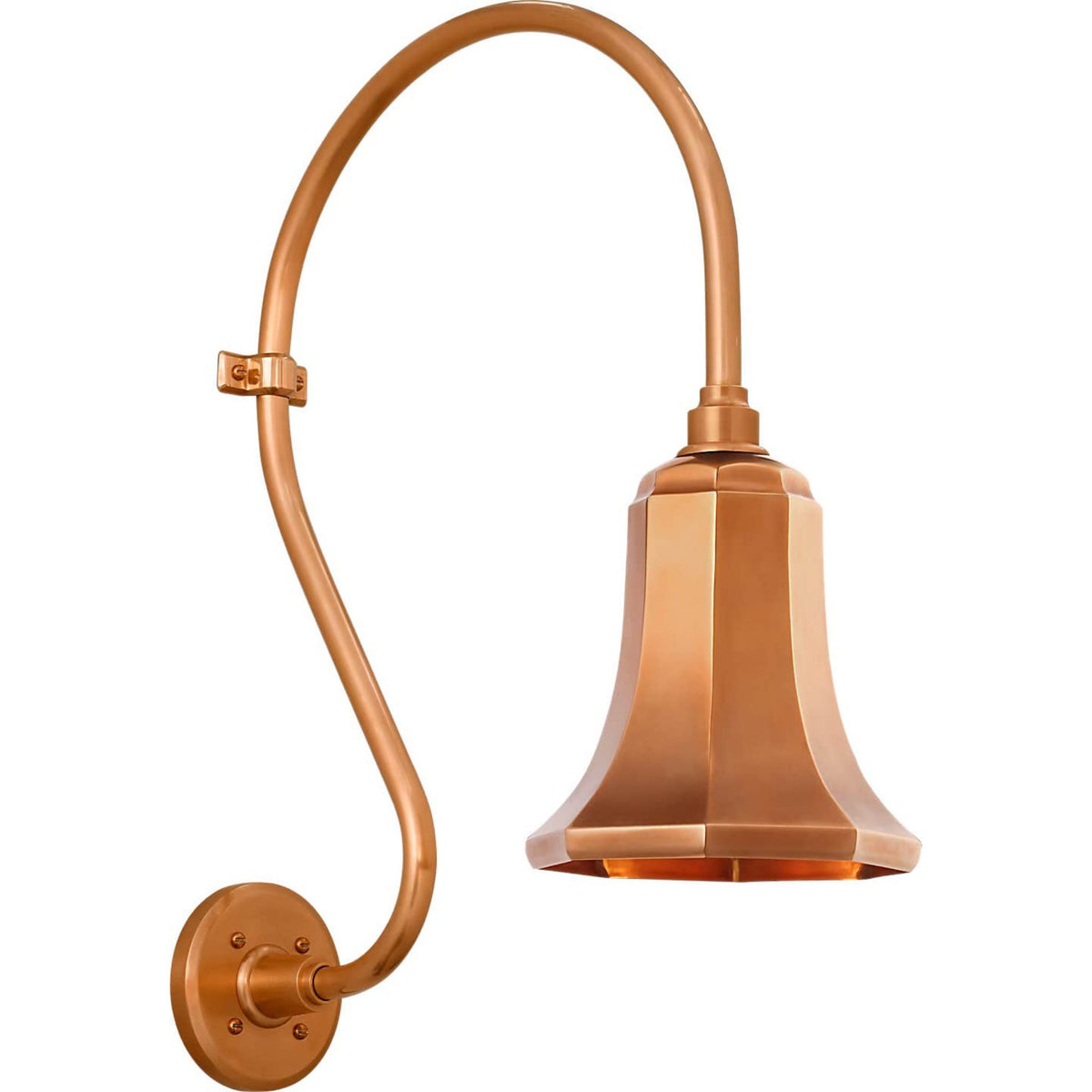 Thomas O'Brien Academy 15" Larrabee Barn Light in Soft Copper with 7.5" Savannah Shade W7.5" x H24" x E18.25"