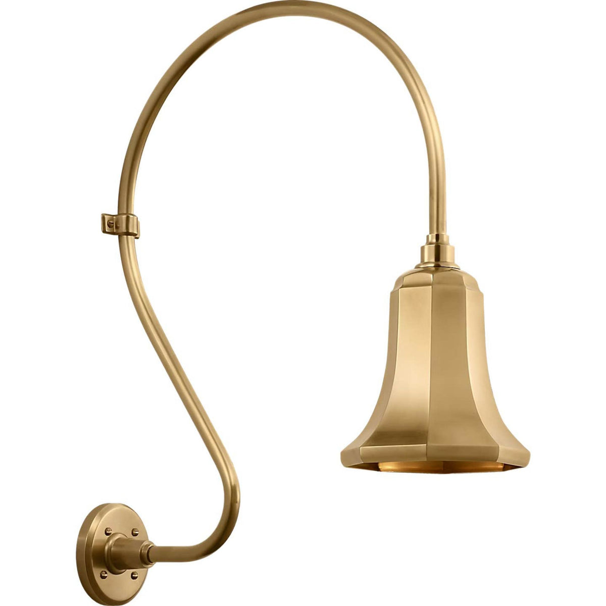 Thomas O'Brien Academy 18" Larrabee Barn Light in Hand-Rubbed Antique Brass with 7.5" Savannah Shade W7.5" x H27" x E21.25"