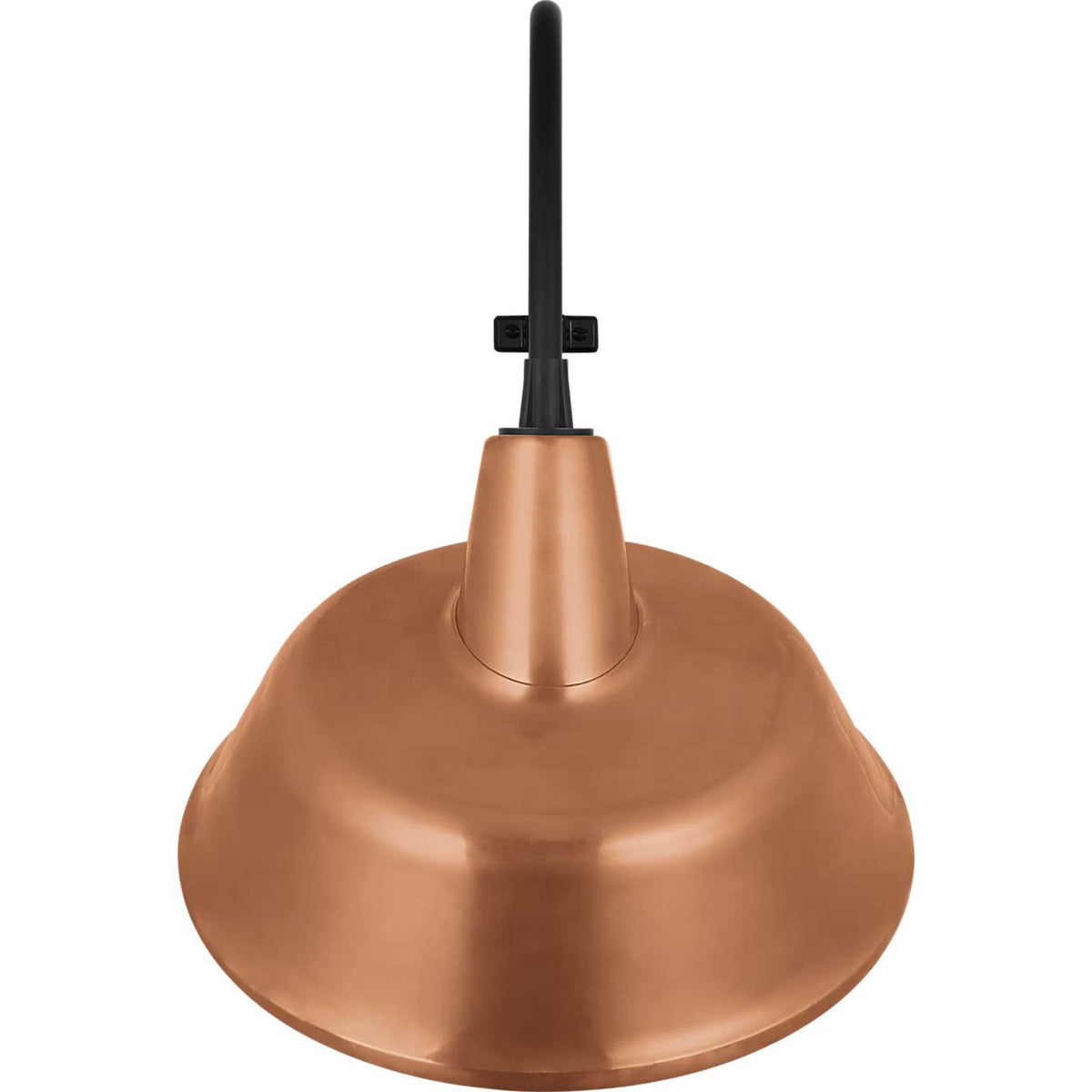 Thomas O'Brien Academy 18" Larrabee Barn Light in Matte Black with 16" Soft Copper Tilted Bowers Shade W16" x H27" x E22.75"