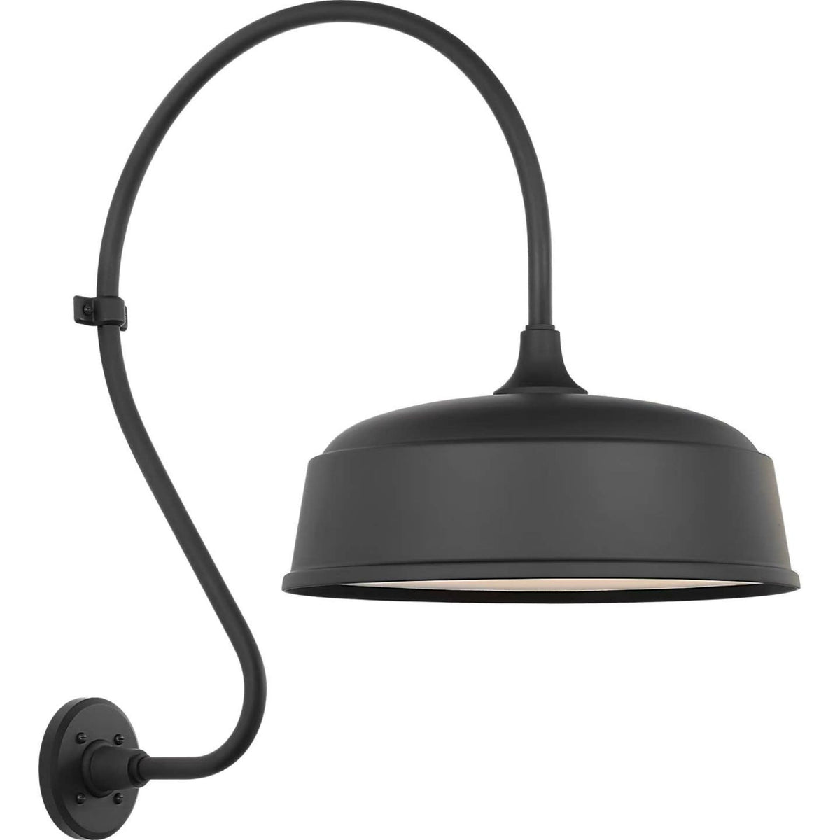 Thomas O'Brien Academy 18" Larrabee Barn Light in Matte Black with 16" Rockhouse Shade W16" x H27" x E25.5"