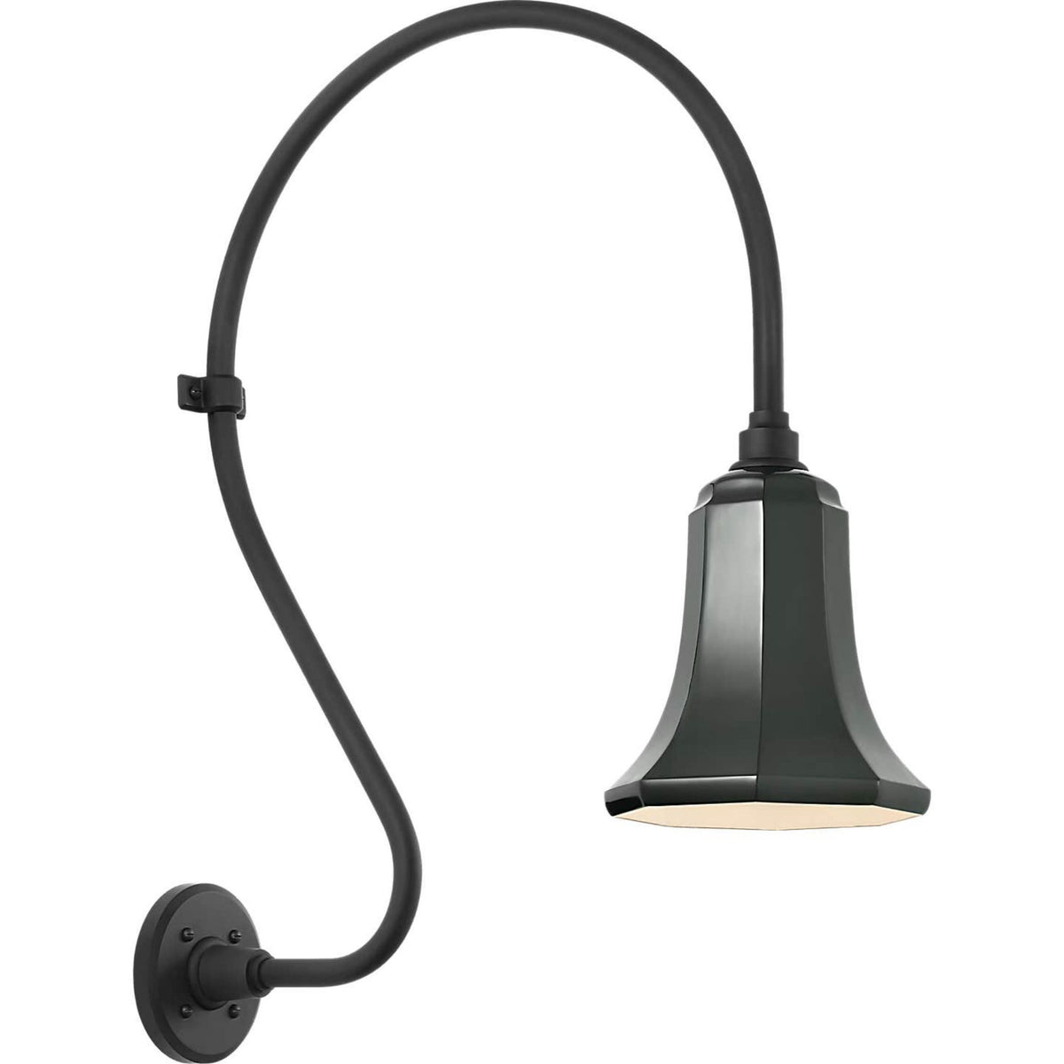 Thomas O'Brien Academy 18" Larrabee Barn Light in Matte Black with 7.5" Green Savannah Shade W7.5" x H27" x E21.25"