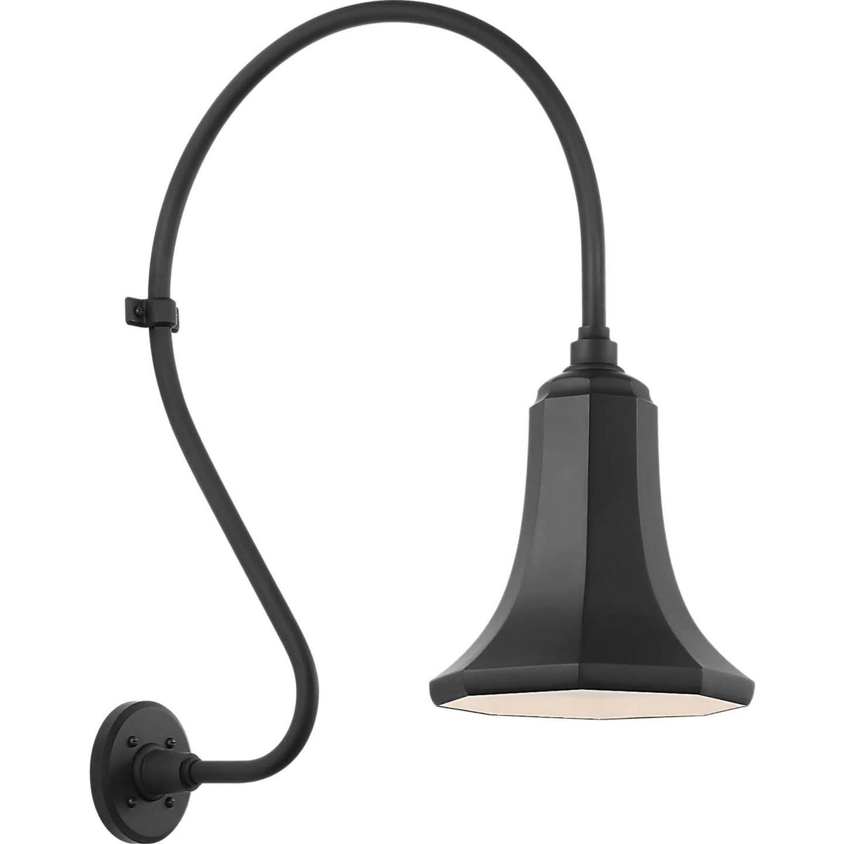 Thomas O'Brien Academy 18" Larrabee Barn Light in Matte Black with 9.25" Savannah Shade W9.25" x H27" x E22.25"