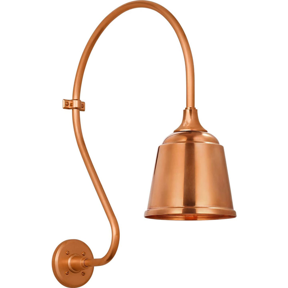 Thomas O'Brien Academy 18" Larrabee Barn Light in Soft Copper with 8" Rockhouse Shade W8" x H27" x E21.5"