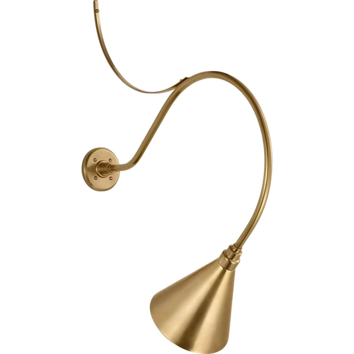 Thomas O'Brien Academy 26.5" Anchored Larrabee Barn Light in Hand-Rubbed Antique Brass with 9" Conical Savannah Shade W9" x H37" x E26.5"