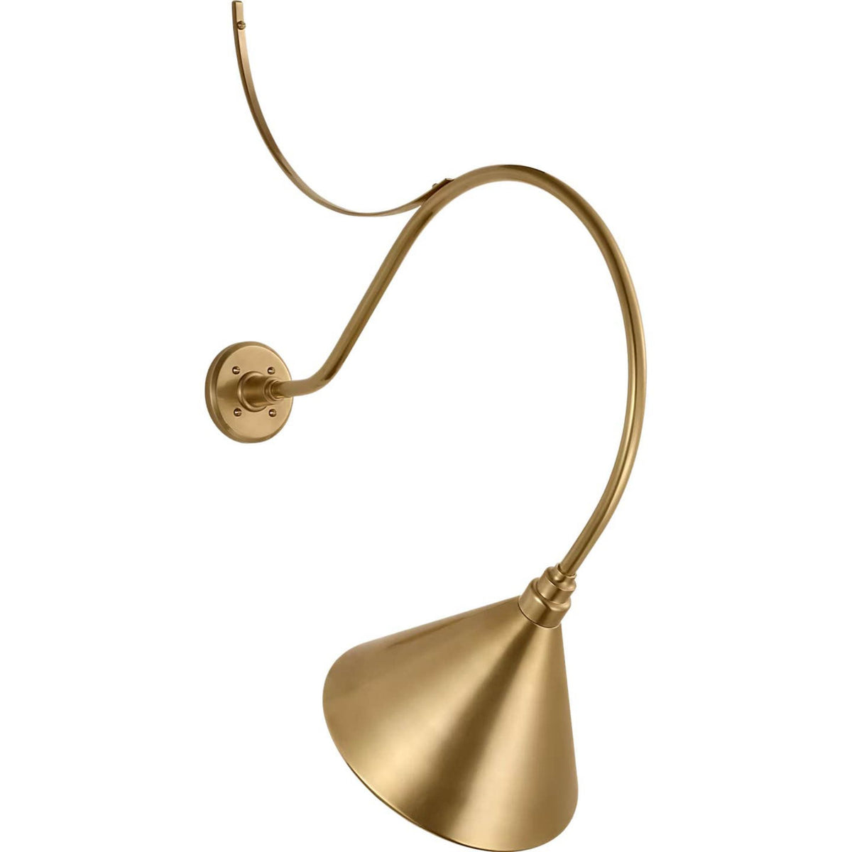 Thomas O'Brien Academy 26.5" Anchored Larrabee Barn Light in Hand-Rubbed Antique Brass with 12.5" Conical Savannah Shade W12.5" x H38.25" x E26.5"