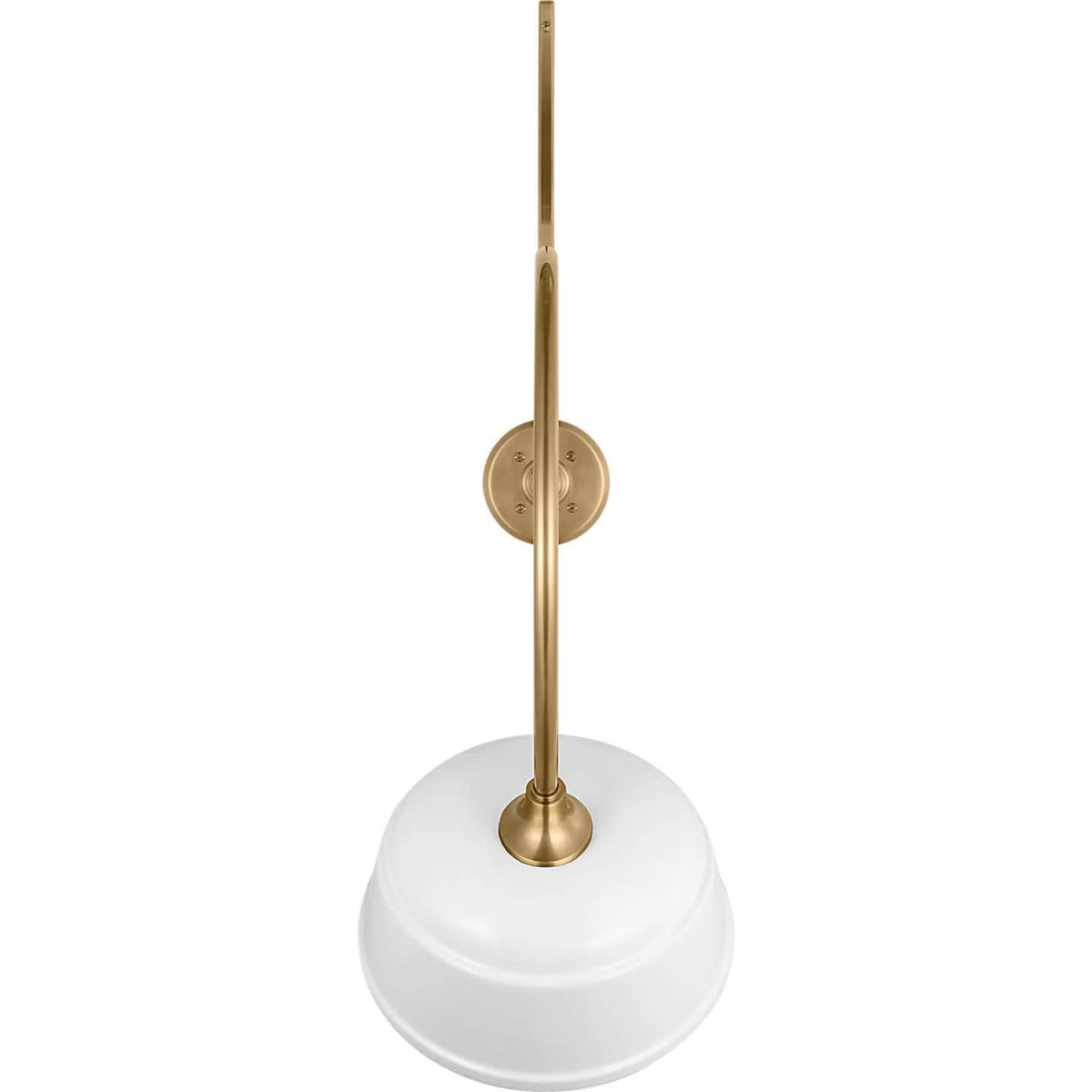 Thomas O'Brien Academy 26.5" Anchored Larrabee Barn Light in Hand-Rubbed Antique Brass with 12.5" White Rockhouse Shade W12.5" x H36.5" x E26.5"