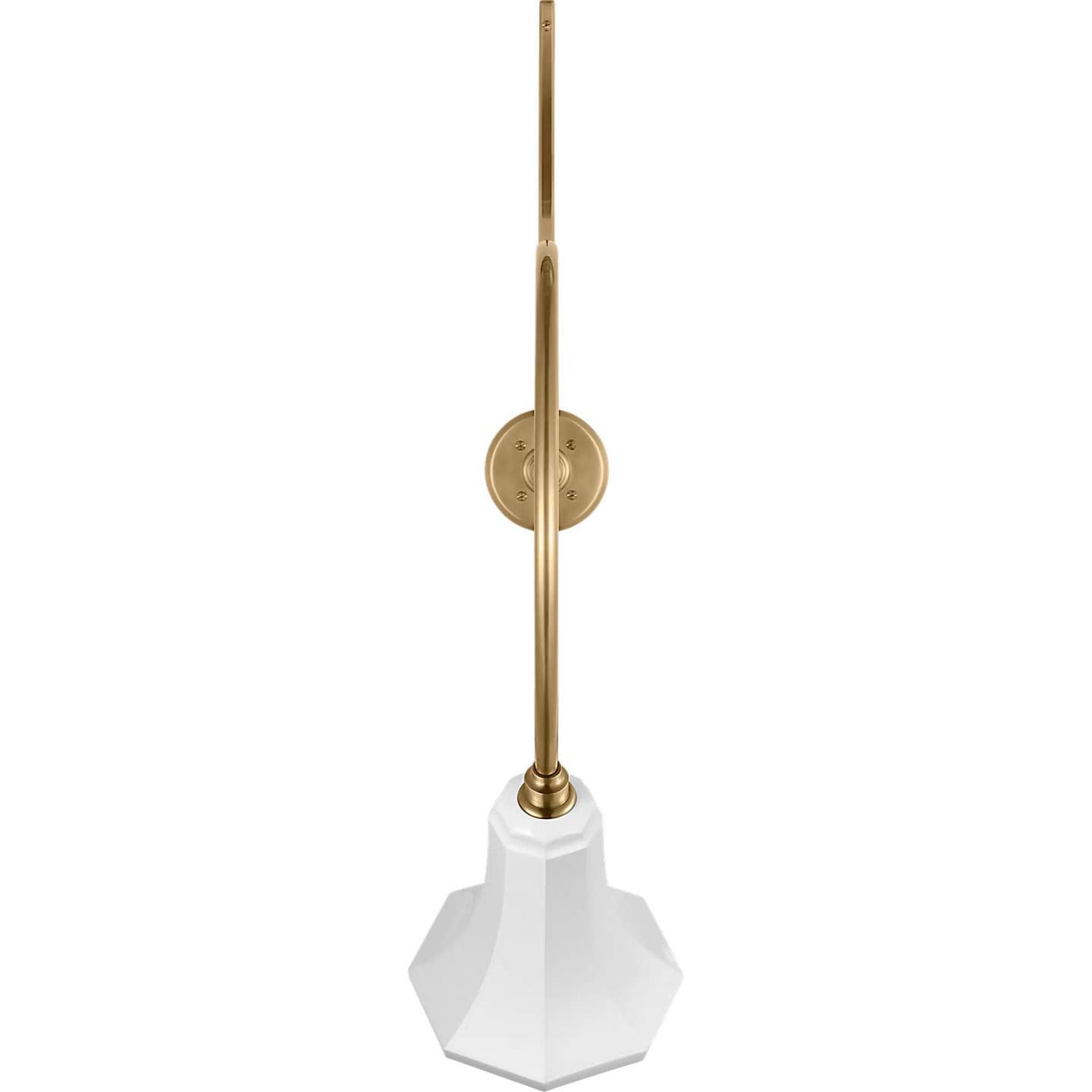 Thomas O'Brien Academy 26.5" Anchored Larrabee Barn Light in Hand-Rubbed Antique Brass with 9.25" White Savannah Shade W9.25" x H37.75" x E26.5"