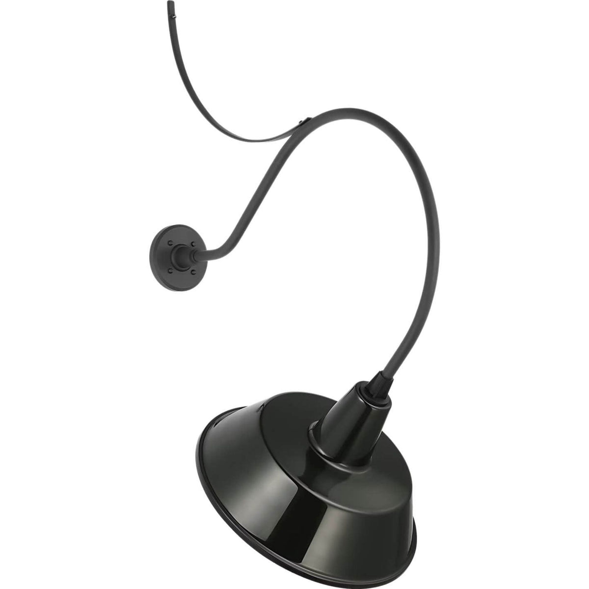 Thomas O'Brien Academy 26.5" Anchored Larrabee Barn Light in Matte Black with 16" Green Bowers Shade W16" x H39.5" x E26.5"