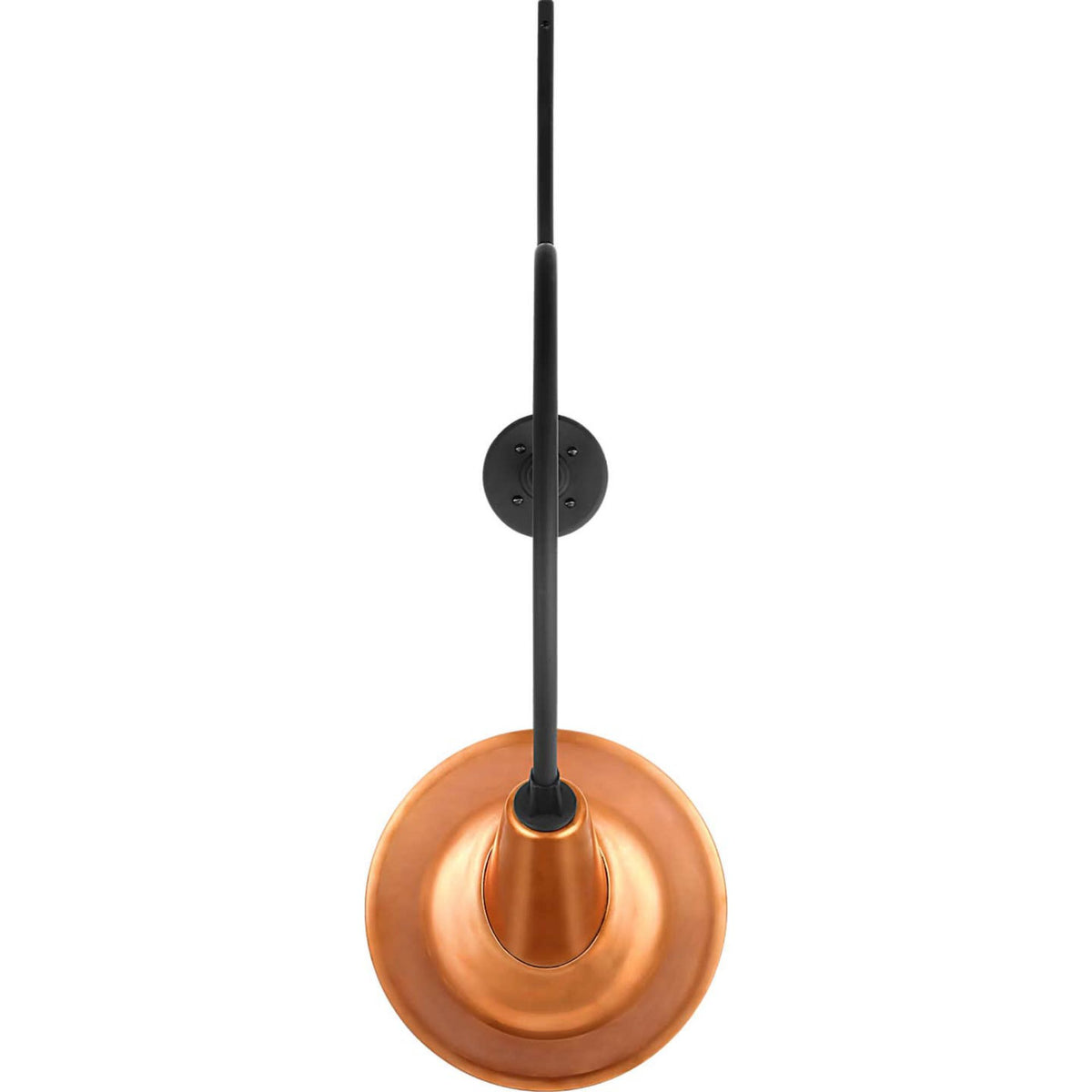 Thomas O'Brien Academy 26.5" Anchored Larrabee Barn Light in Matte Black with 12.5" Soft Copper Tilted Bowers Shade W12.5" x H38.25" x E26.5"