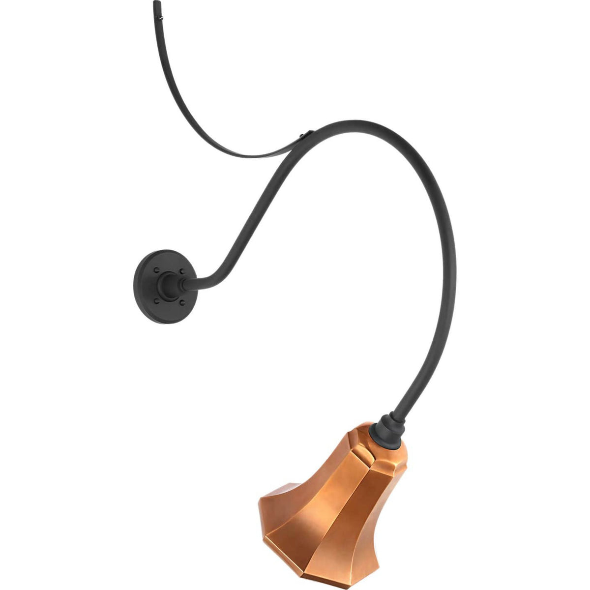 Thomas O'Brien Academy 26.5" Anchored Larrabee Barn Light in Matte Black with 7.5" Soft Copper Savannah Shade W7.5" x H35.75" x E26.5"