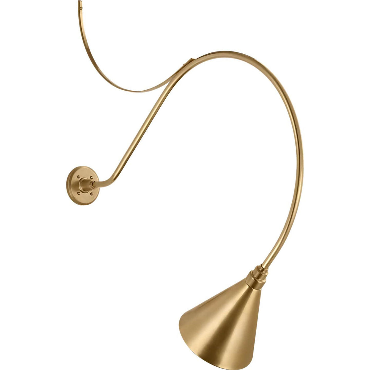 Thomas O'Brien Academy 36" Anchored Larrabee Barn Light in Hand-Rubbed Antique Brass with 9" Conical Savannah Shade W9" x H43.5" x E36"