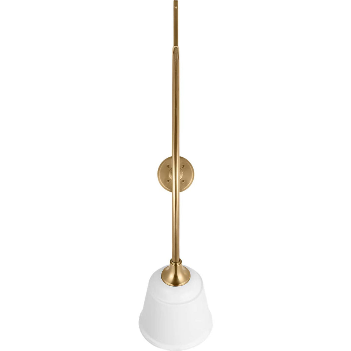 Thomas O'Brien Academy 36" Anchored Larrabee Barn Light in Hand-Rubbed Antique Brass with 8" White Rockhouse Shade W8" x H42.25" x E36"