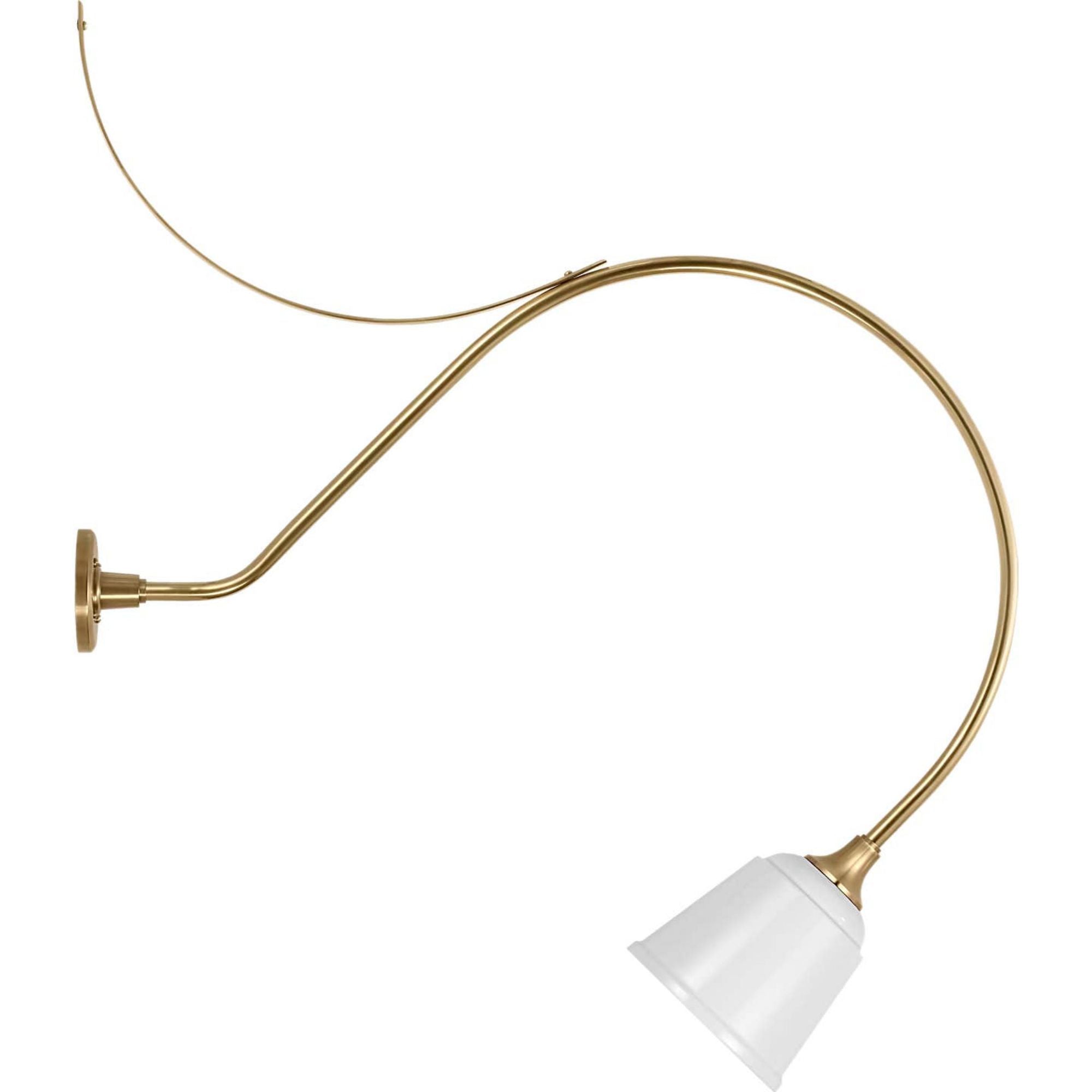 Thomas O'Brien Academy 36" Anchored Larrabee Barn Light in Hand-Rubbed Antique Brass with 8" White Rockhouse Shade W8" x H42.25" x E36"
