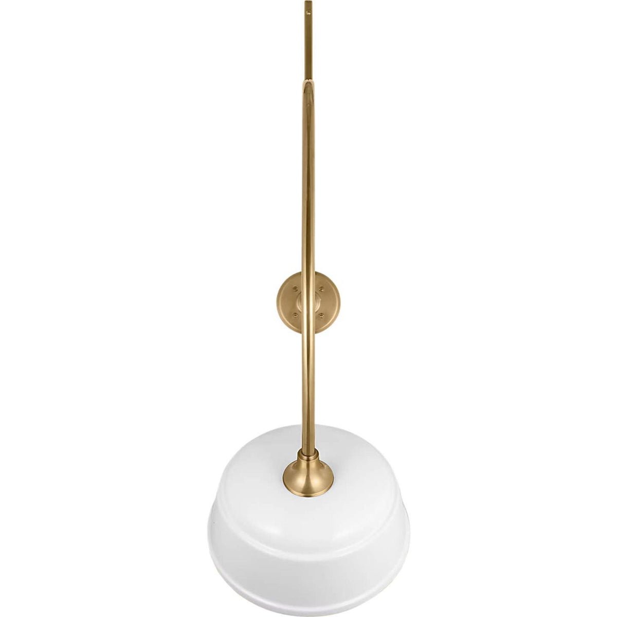 Thomas O'Brien Academy 36" Anchored Larrabee Barn Light in Hand-Rubbed Antique Brass with 12.5" White Rockhouse Shade W12.5" x H43" x E36"
